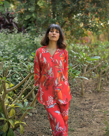 Scarlet Bloom Co-ord Set