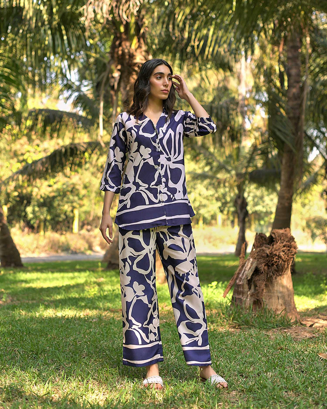 Navy Bloom Co-Ord Set
