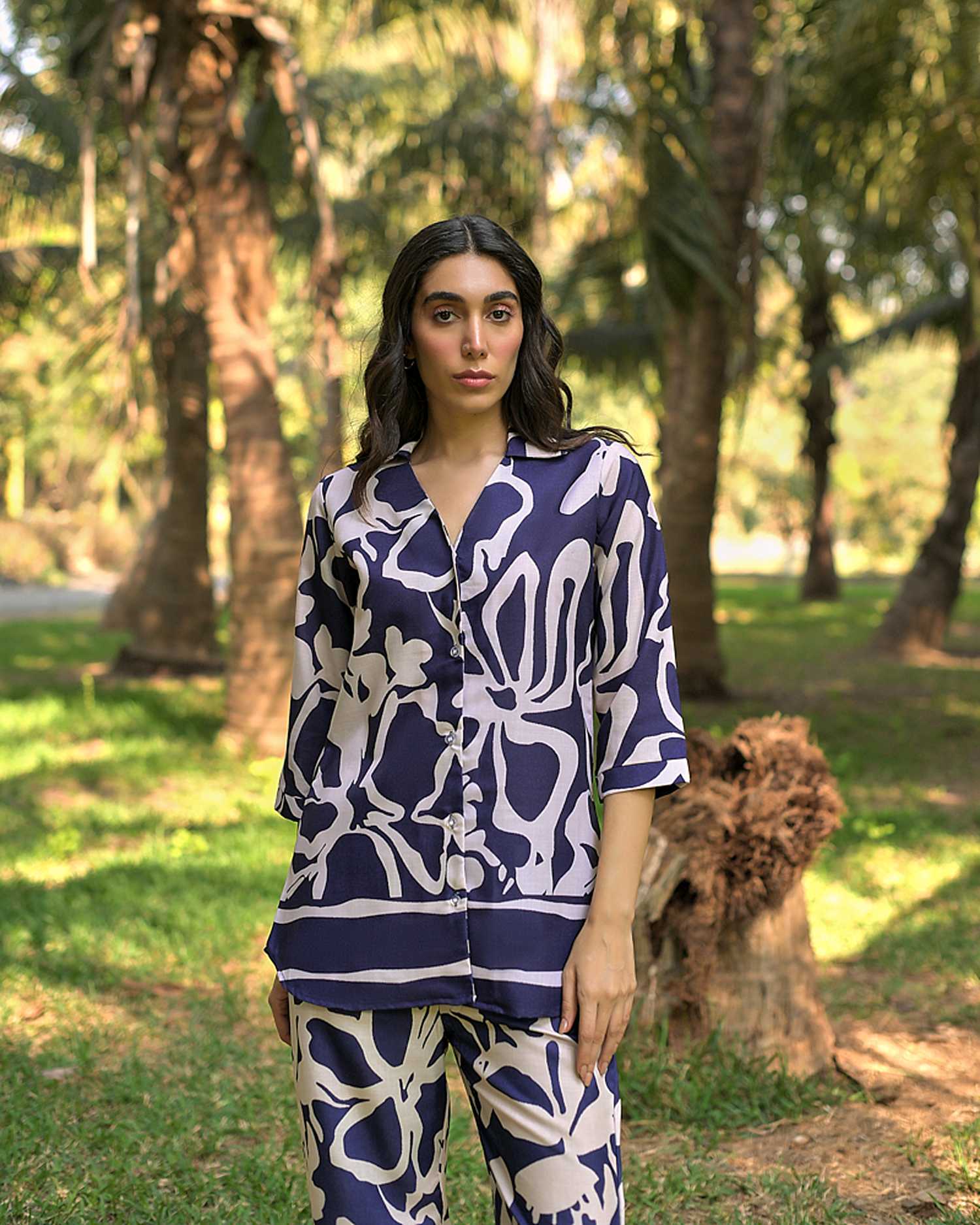 Navy Bloom Co-Ord Set