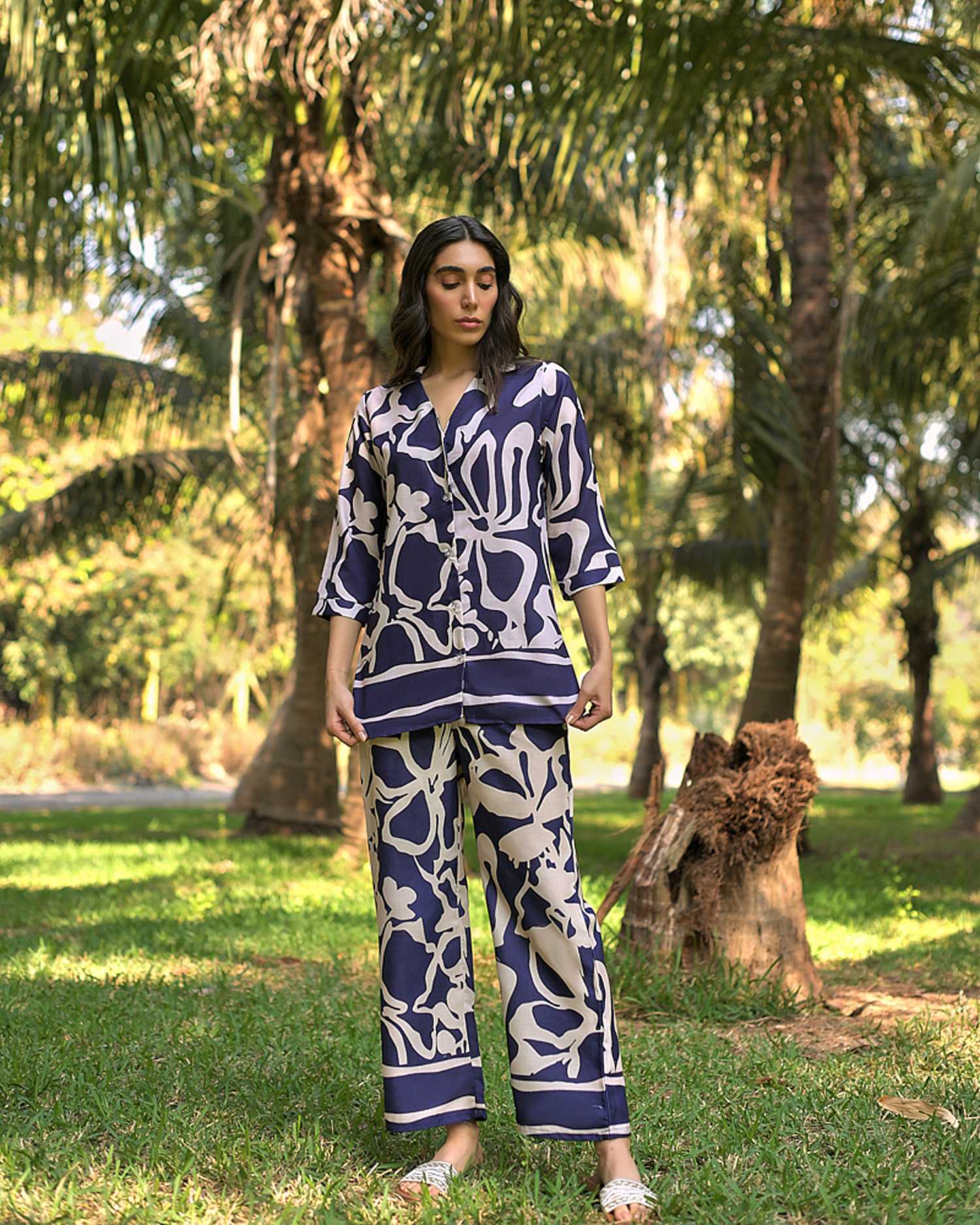 Navy Bloom Co-Ord Set