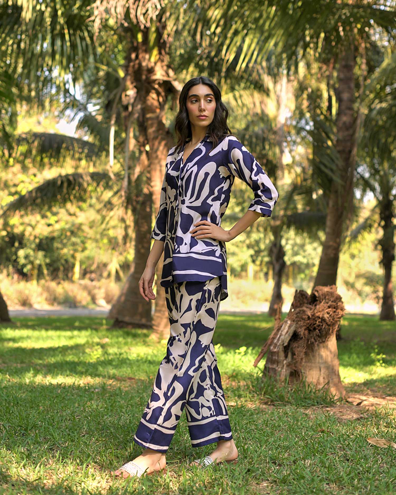Navy Bloom Co-Ord Set