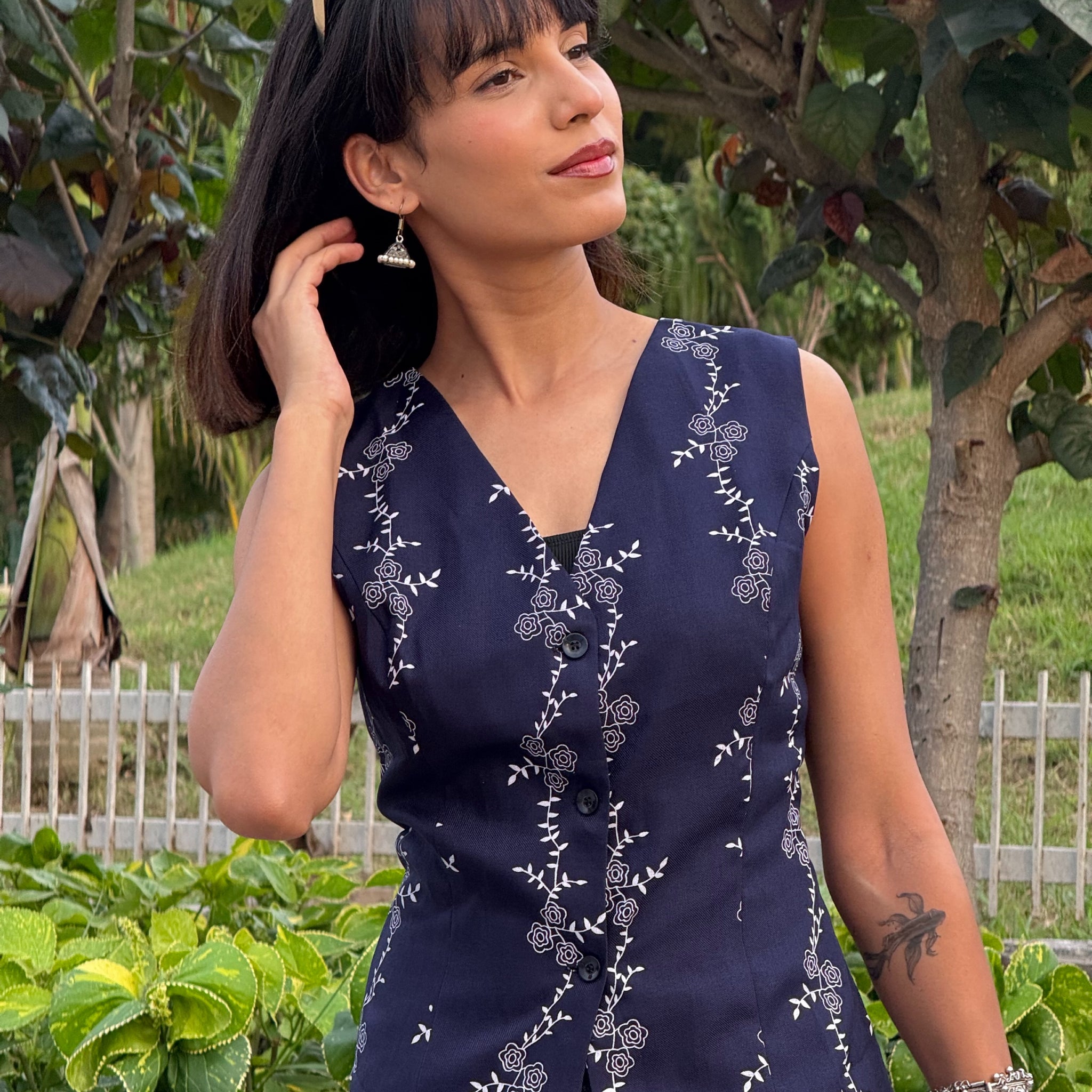 Midnight Bloom Vest Coat