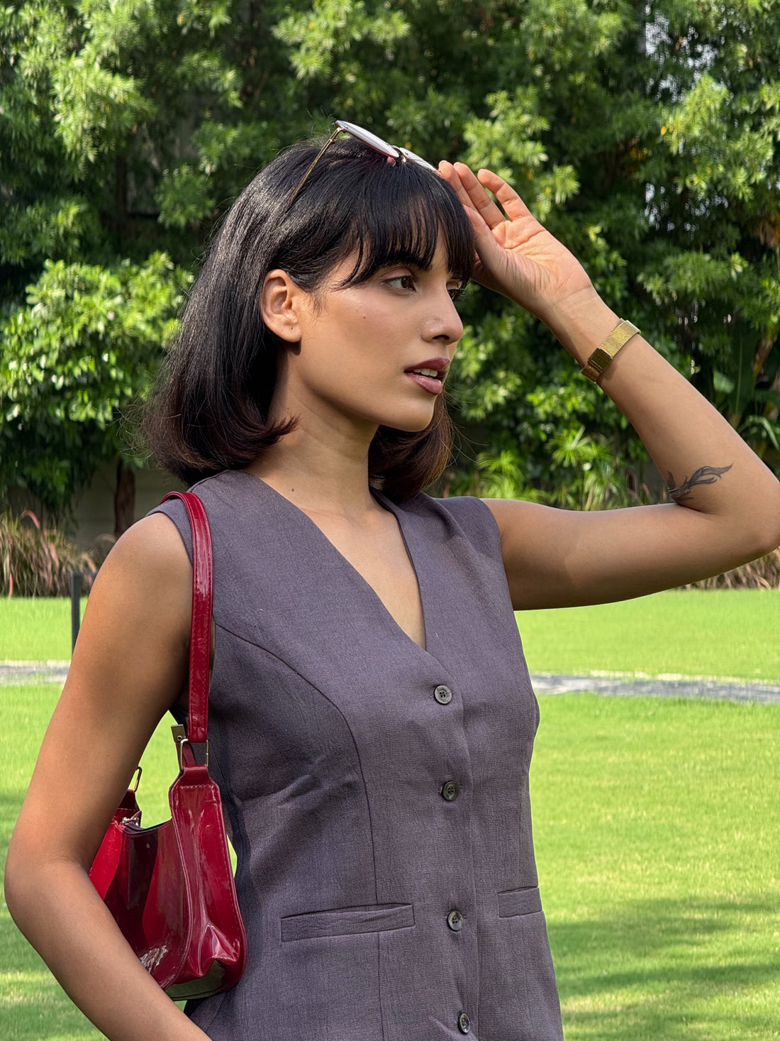 Charcoal Muse Vest Coat & Trouser Set