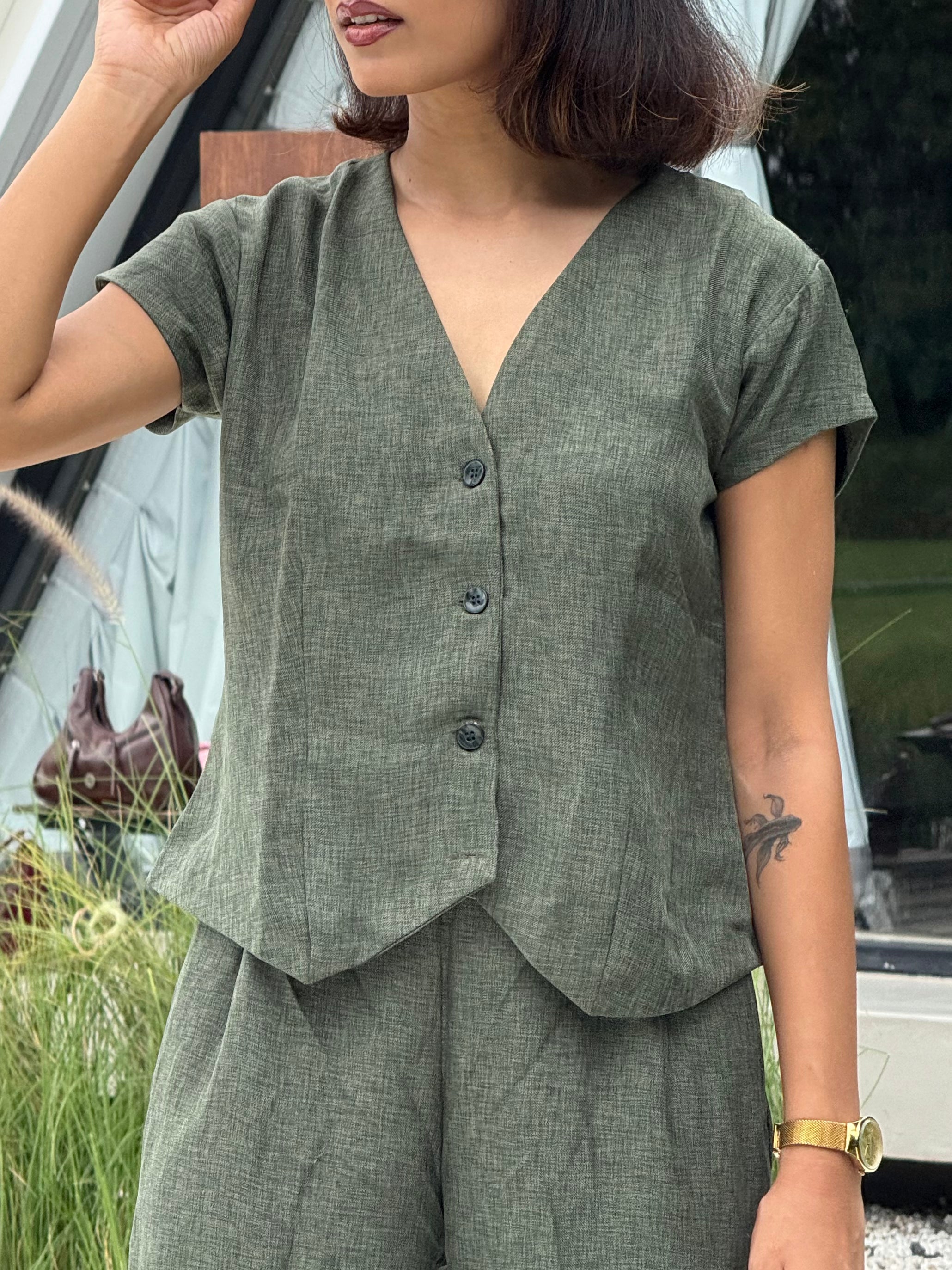 Sandstone Vest Coat & Trouser Set