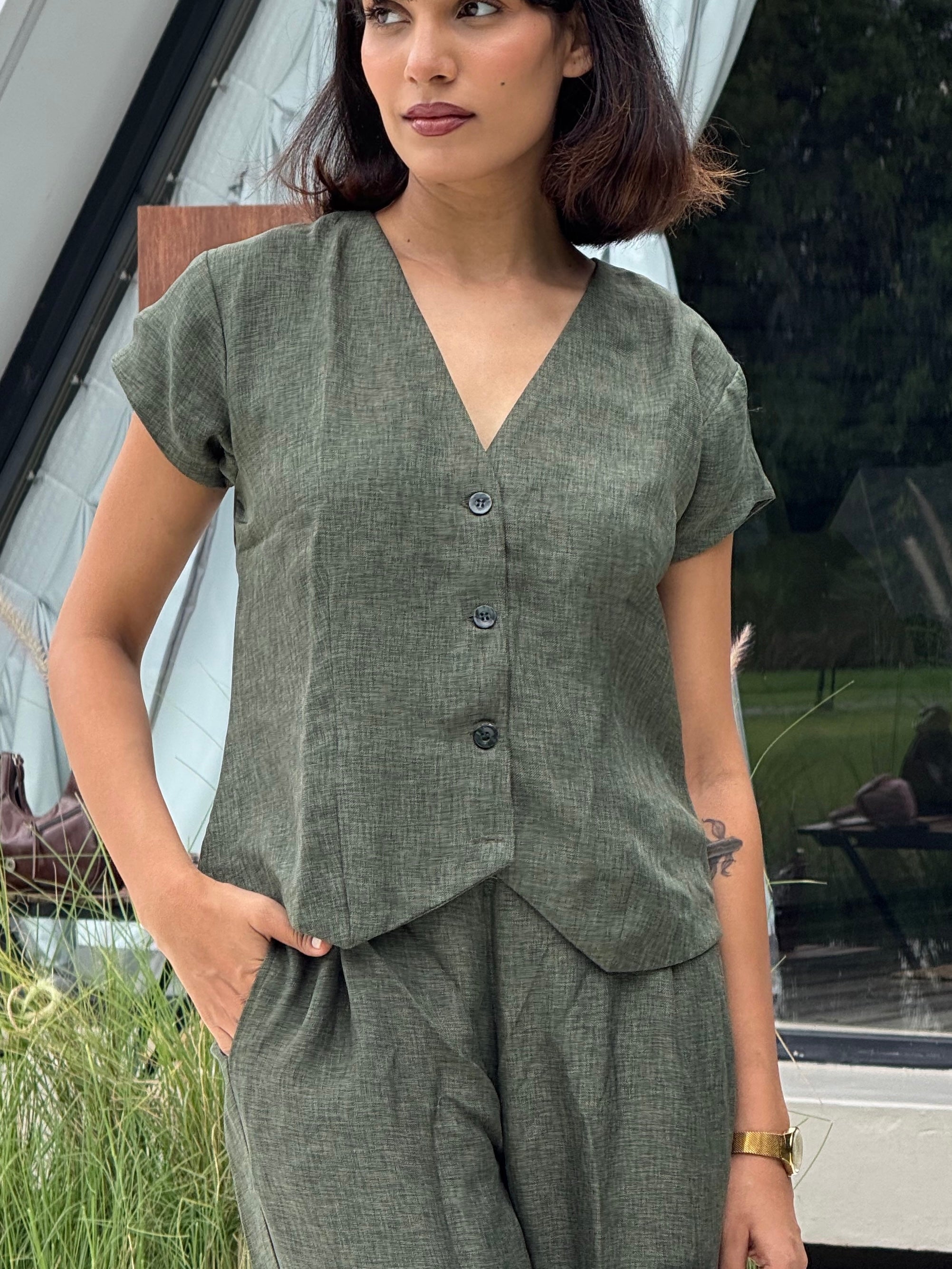 Sandstone Vest Coat & Trouser Set