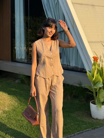 Plum Whisper Vest Coat & Trouser Set