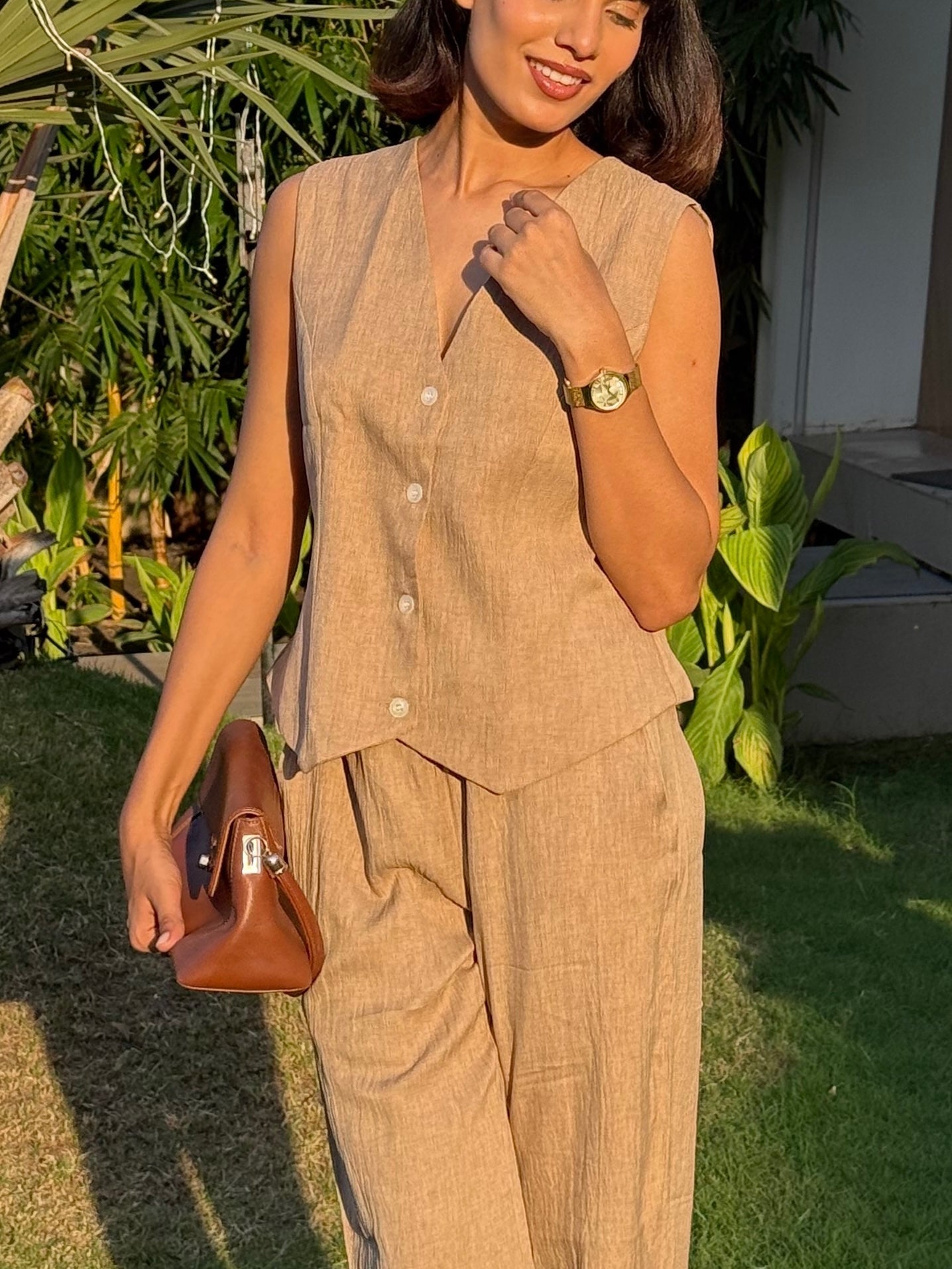 Plum Whisper Vest Coat & Trouser Set