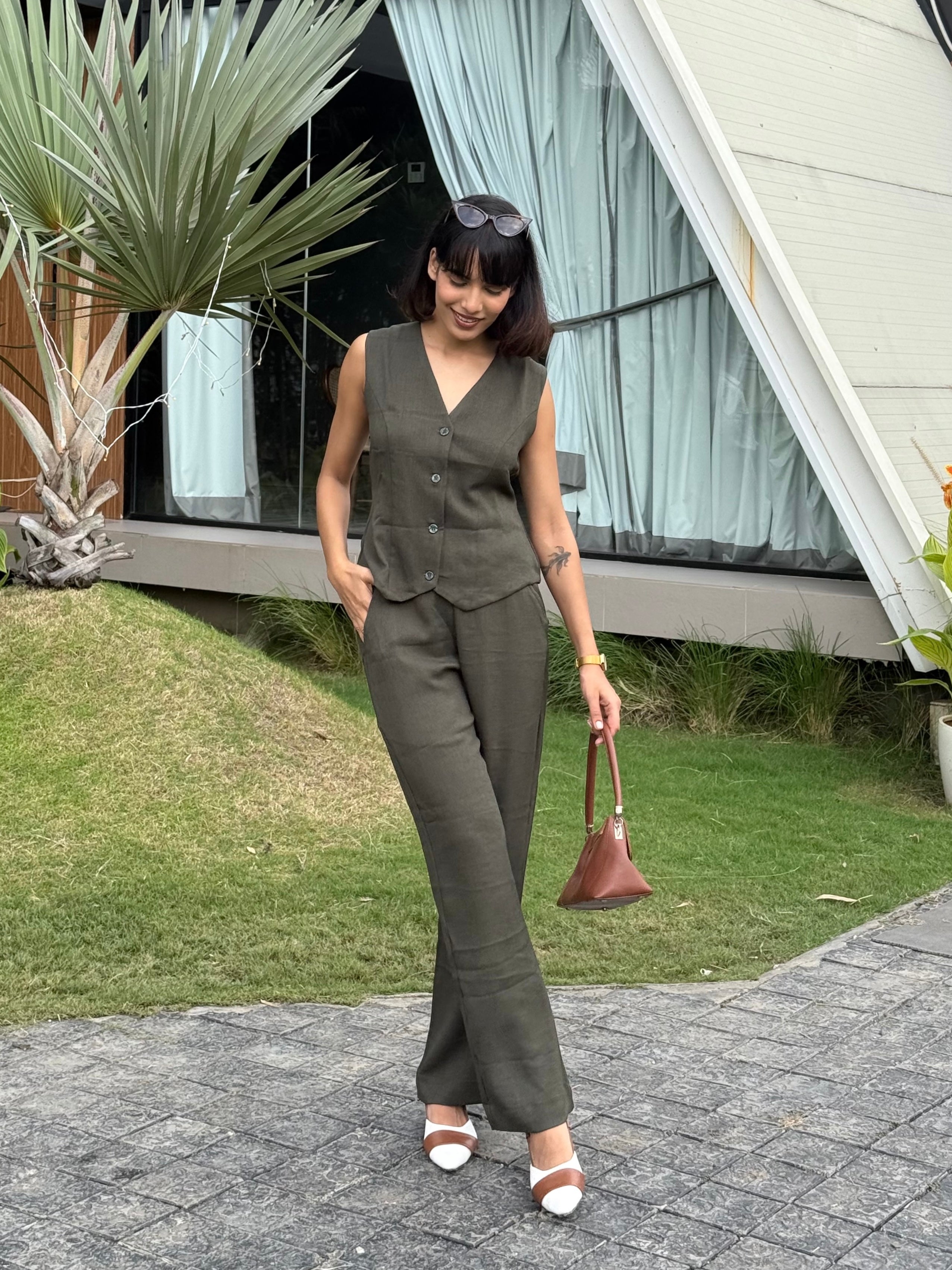 Misty Sky Vest Coat & Trouser Set