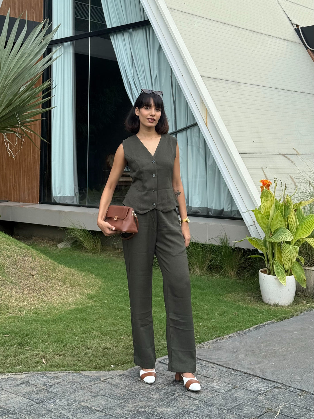 Misty Sky Vest Coat & Trouser Set