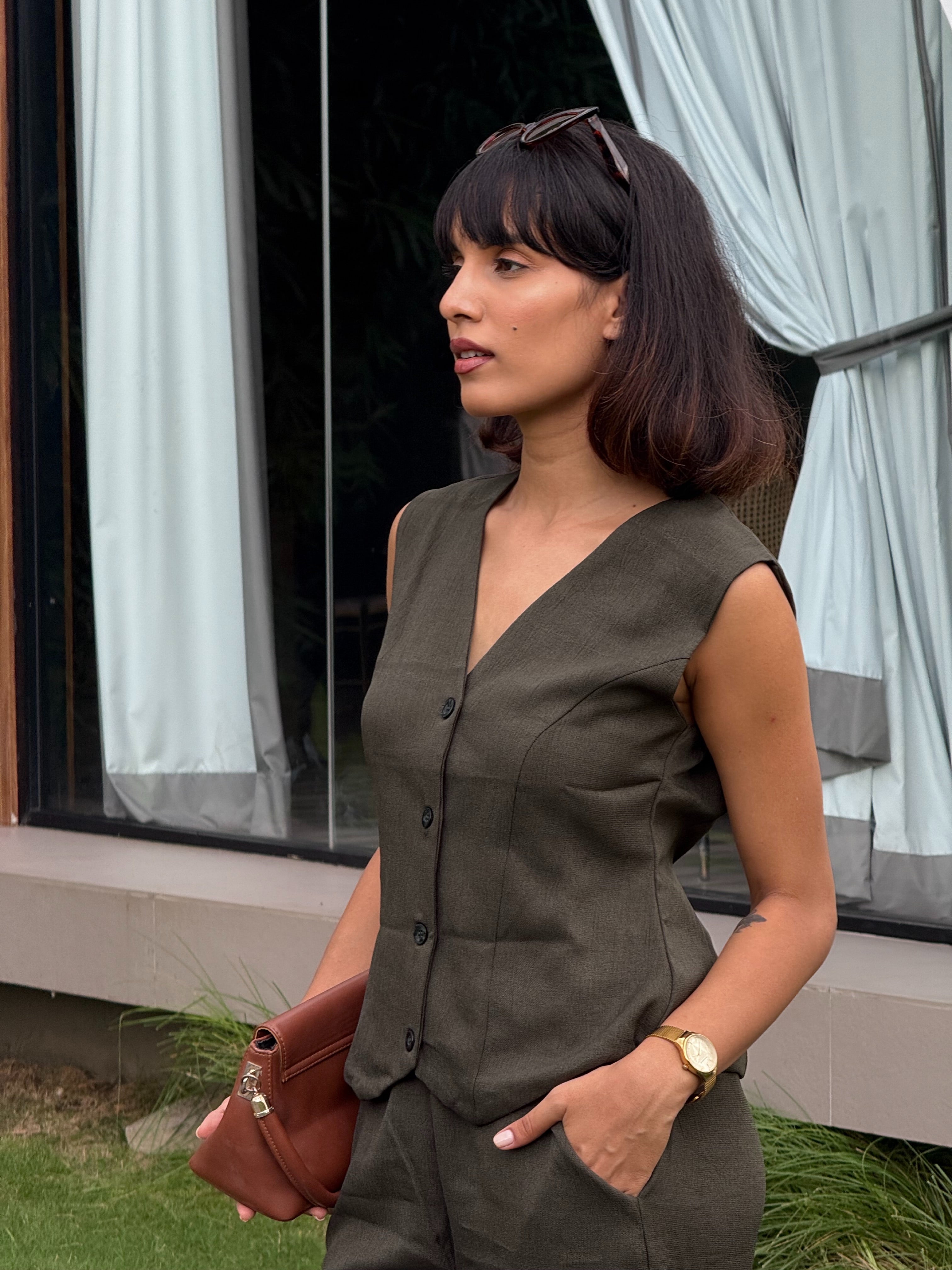 Misty Sky Vest Coat & Trouser Set