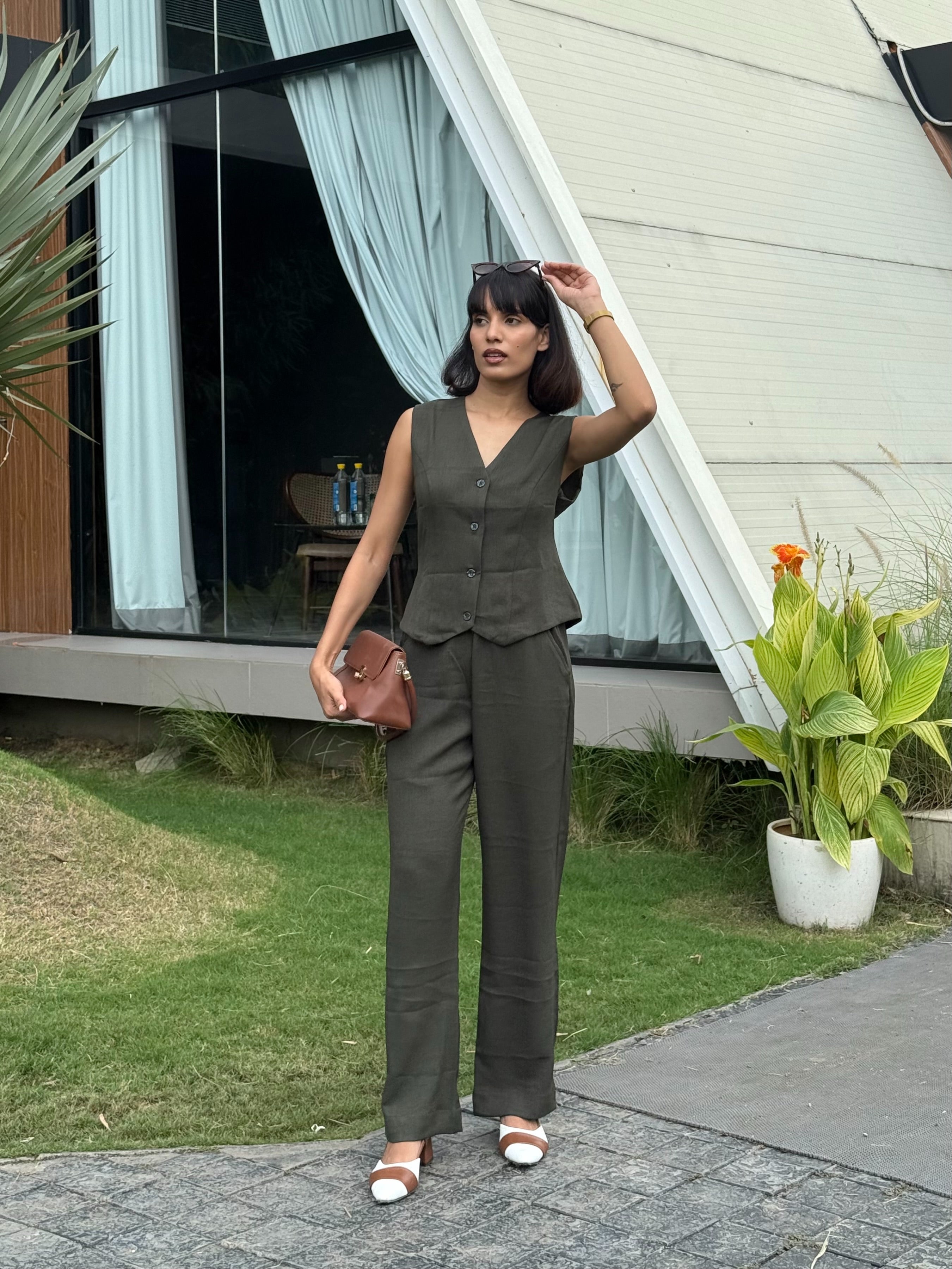 Misty Sky Vest Coat & Trouser Set