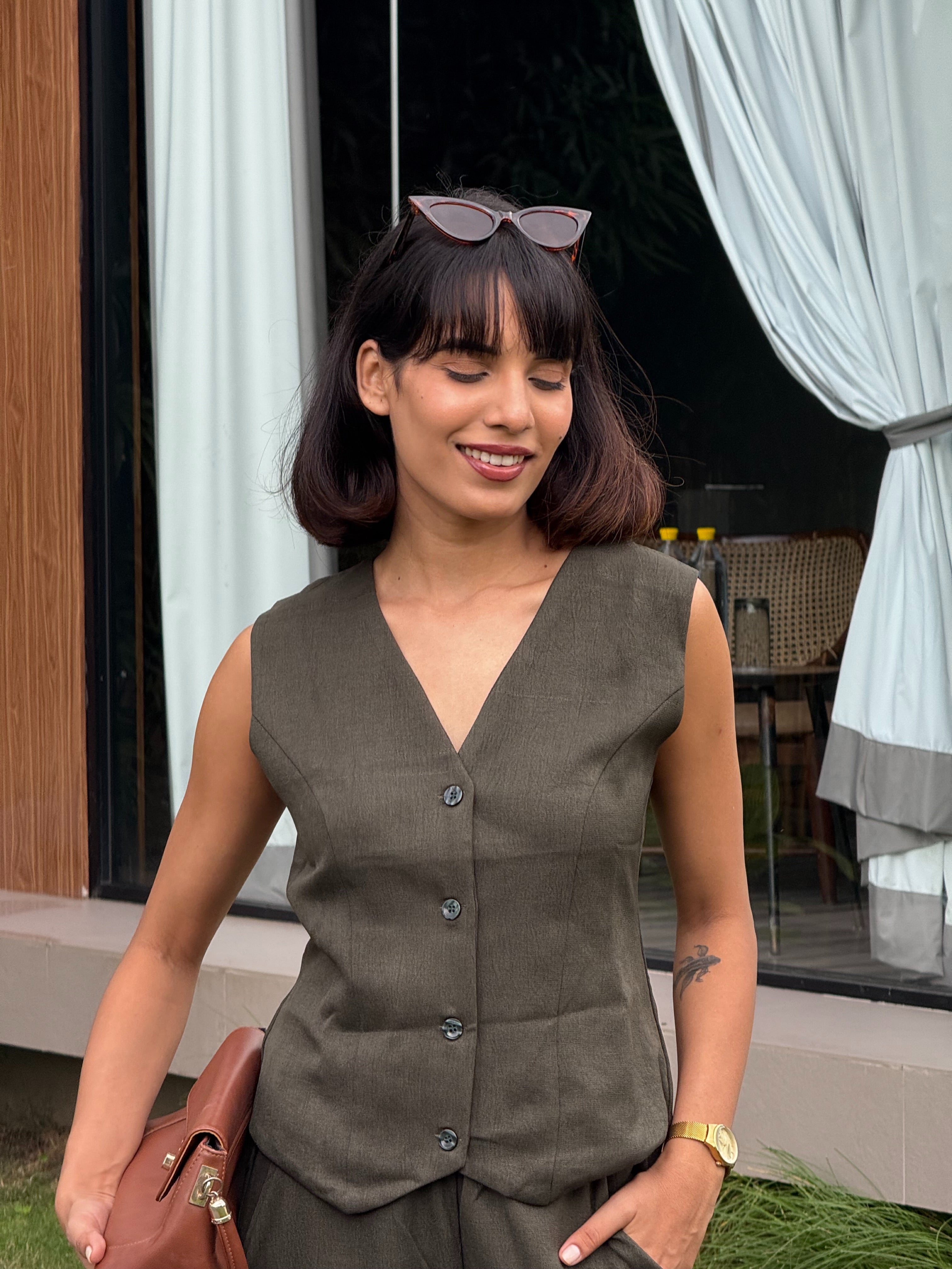 Misty Sky Vest Coat & Trouser Set