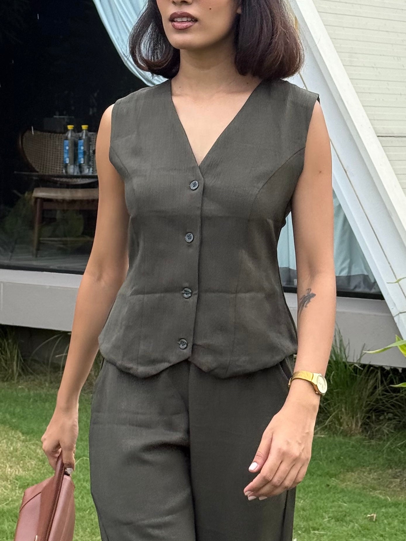 Misty Sky Vest Coat & Trouser Set