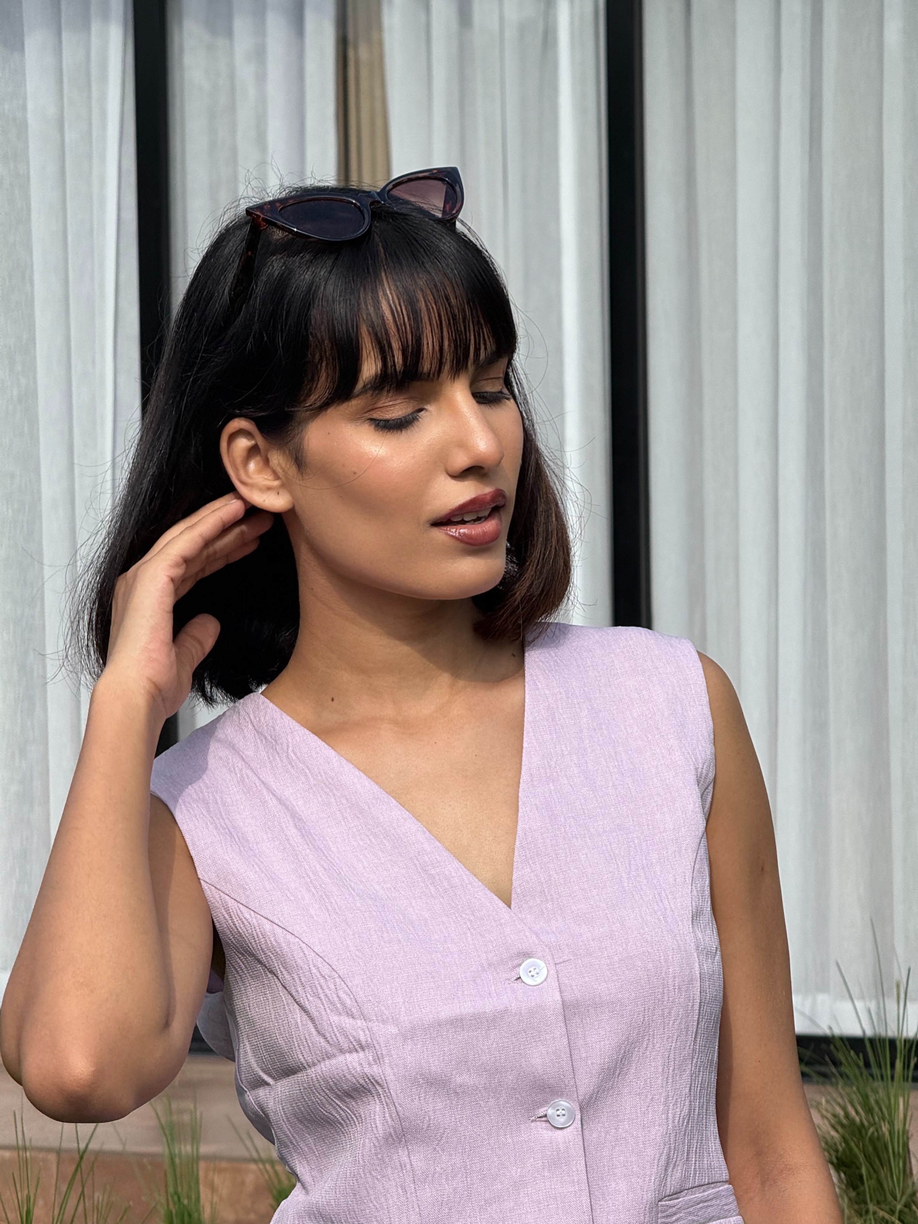 Mocha Calm Vest Coat & Trouser Set