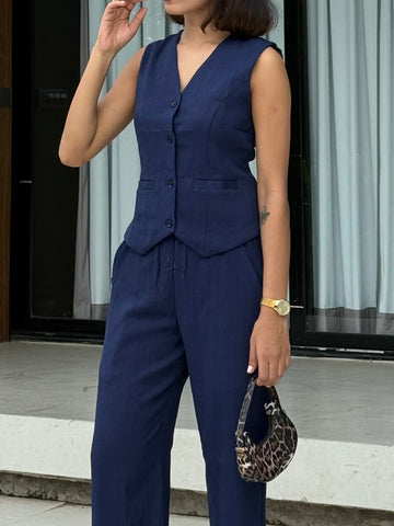 Soft Taupe Vest Coat & Trouser Set