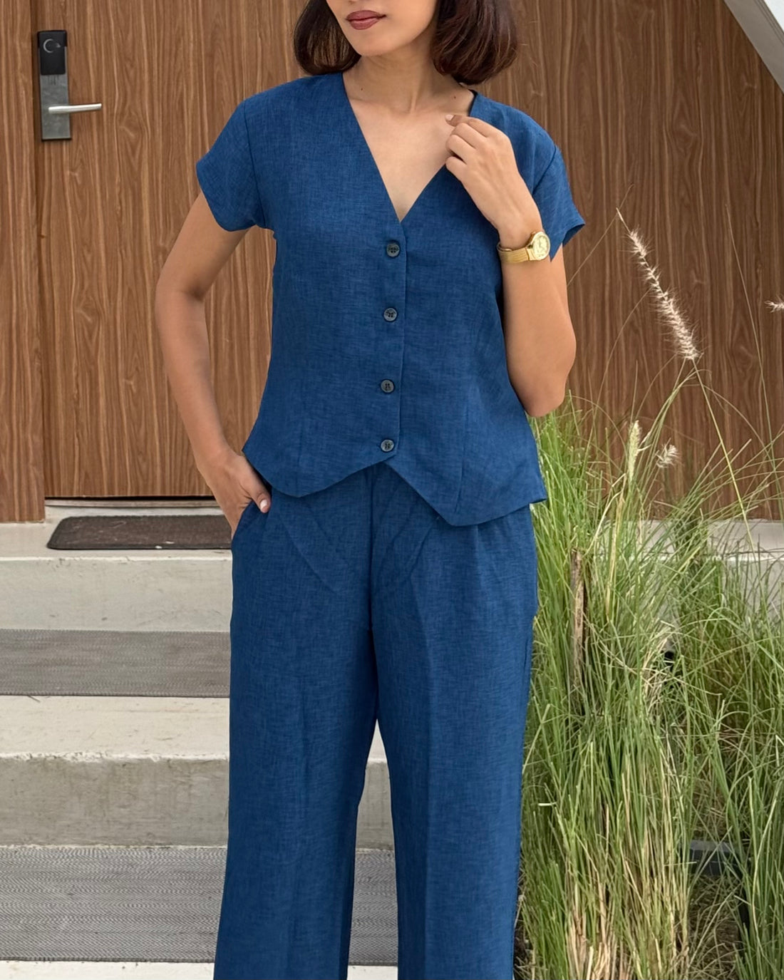 Slate Serenity Vest Coat & Trouser Set