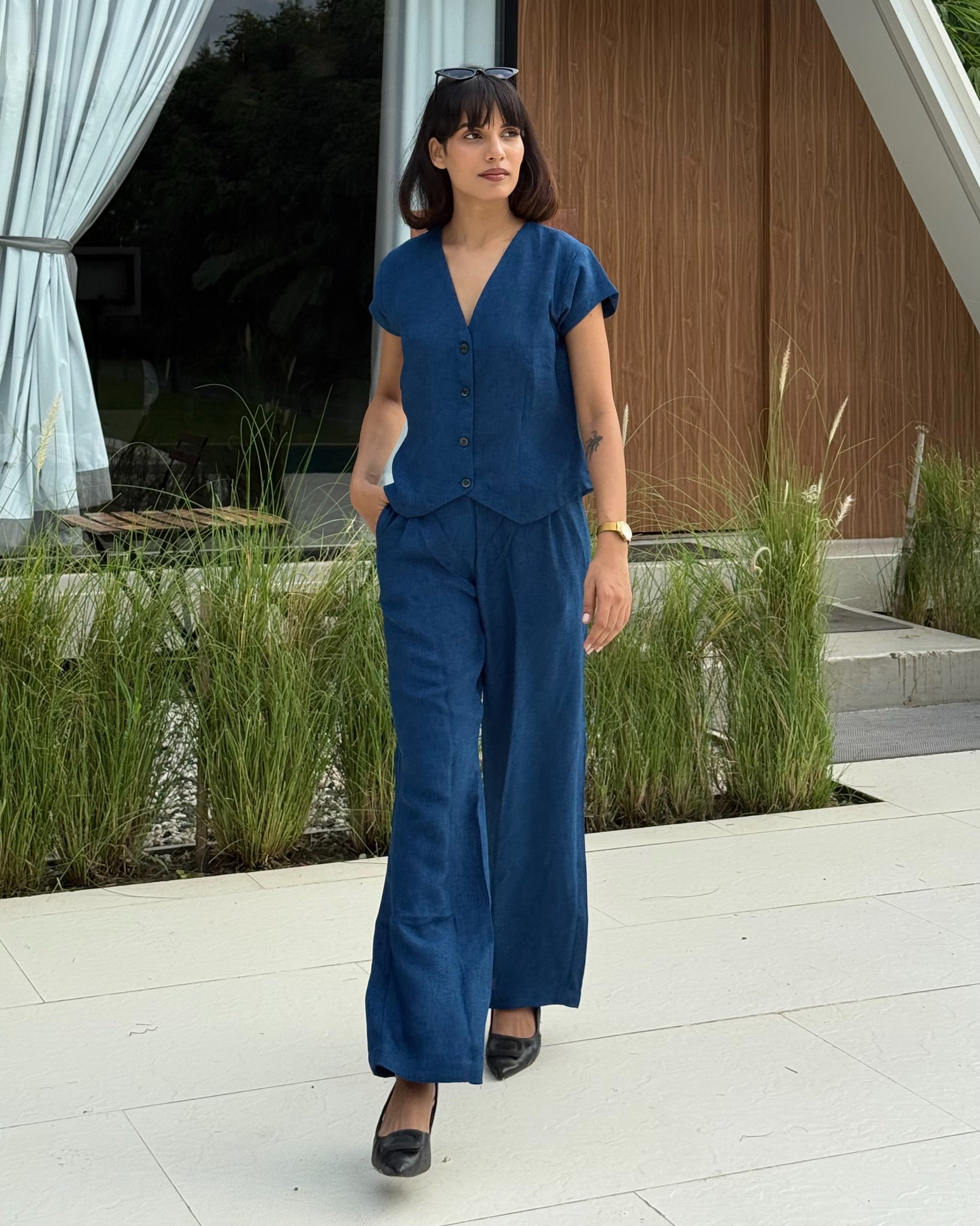 Slate Serenity Vest Coat & Trouser Set – Mera Aura