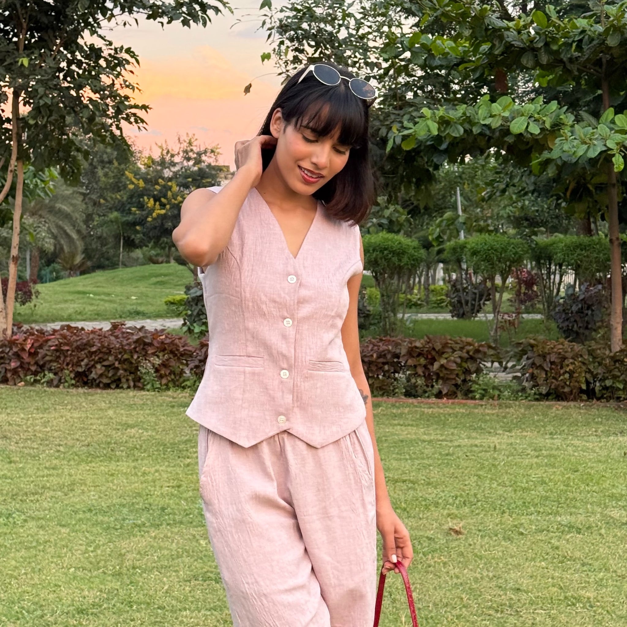 Lilac Drift Vest Coat & Trouser Set