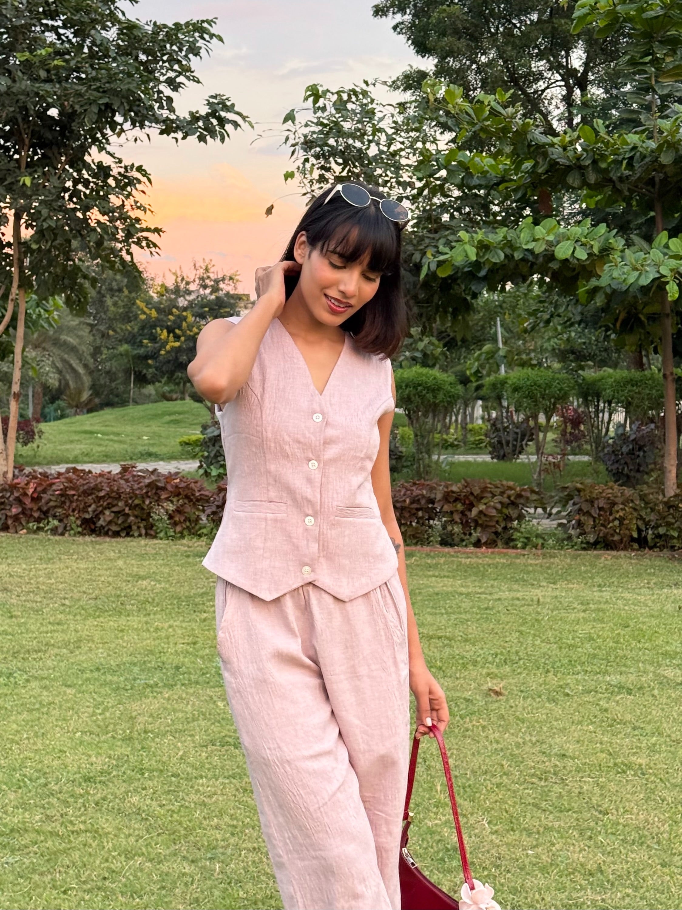 Lilac Drift Vest Coat & Trouser Set