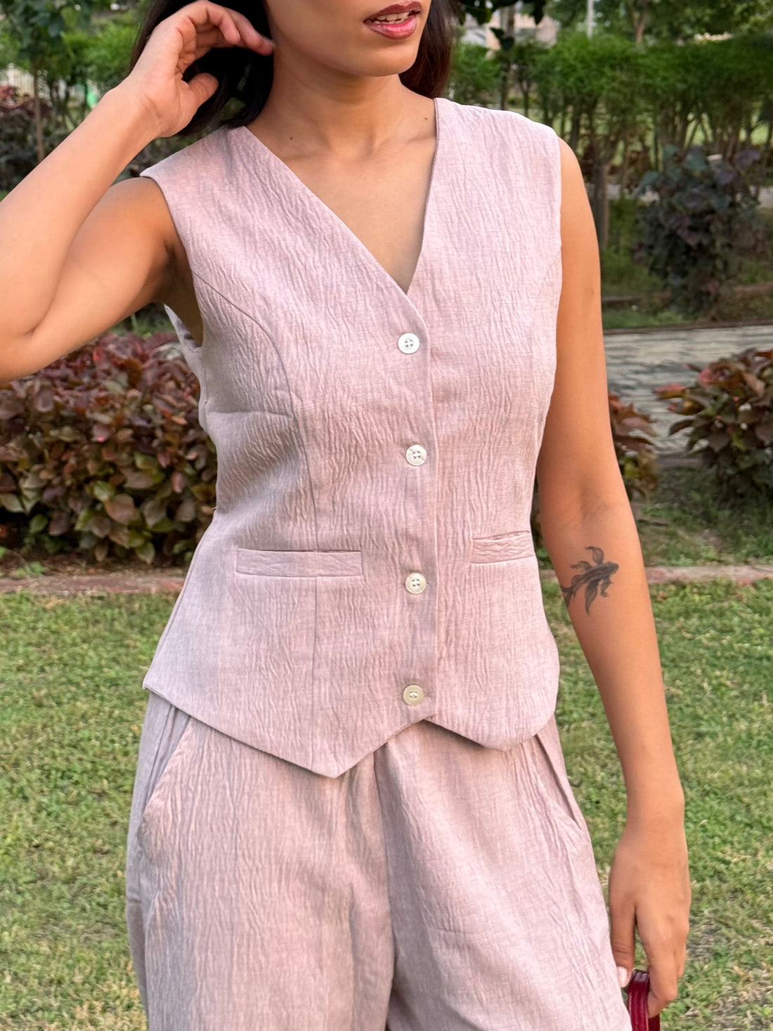 Lilac Drift Vest Coat & Trouser Set