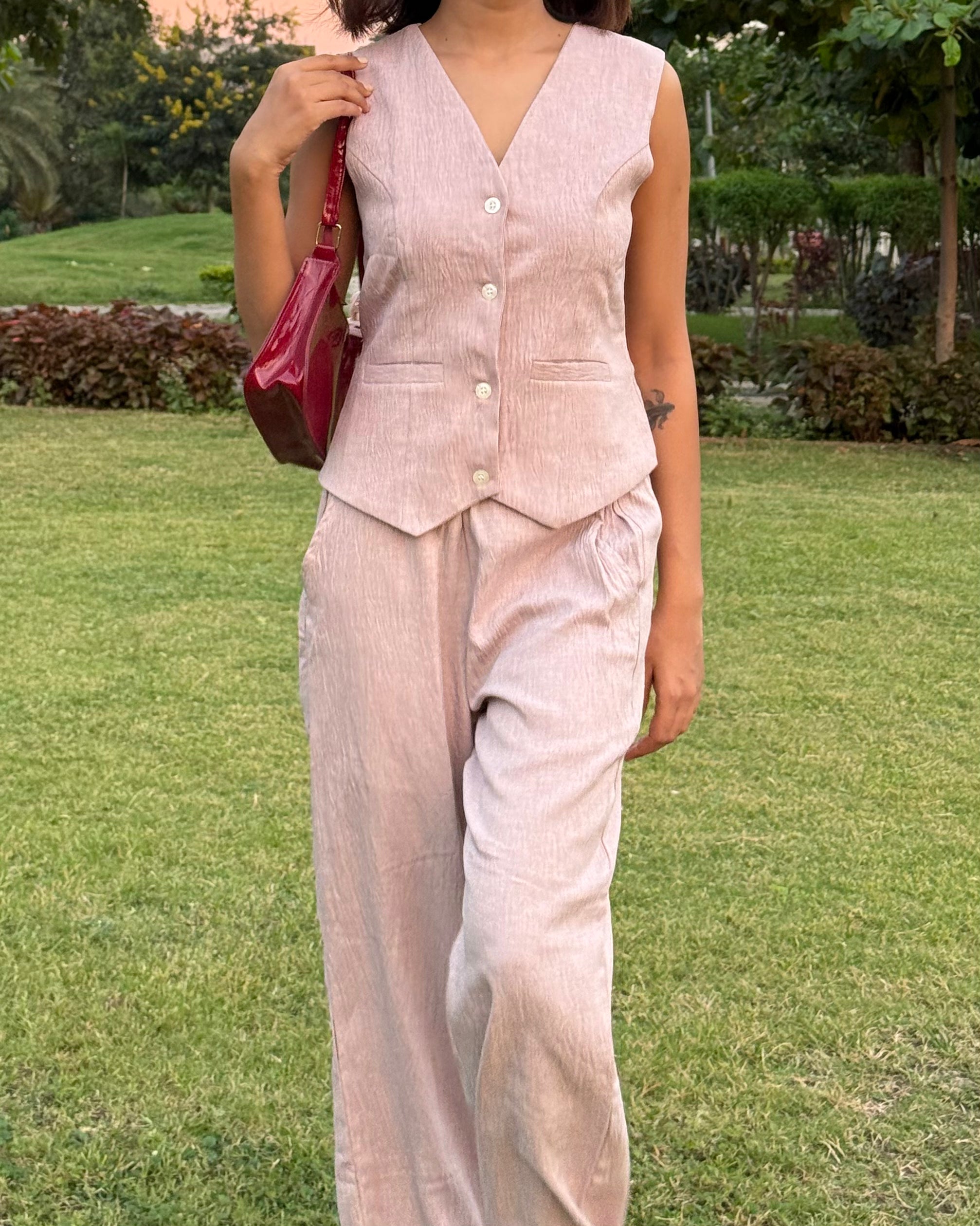 Lilac Drift Vest Coat & Trouser Set