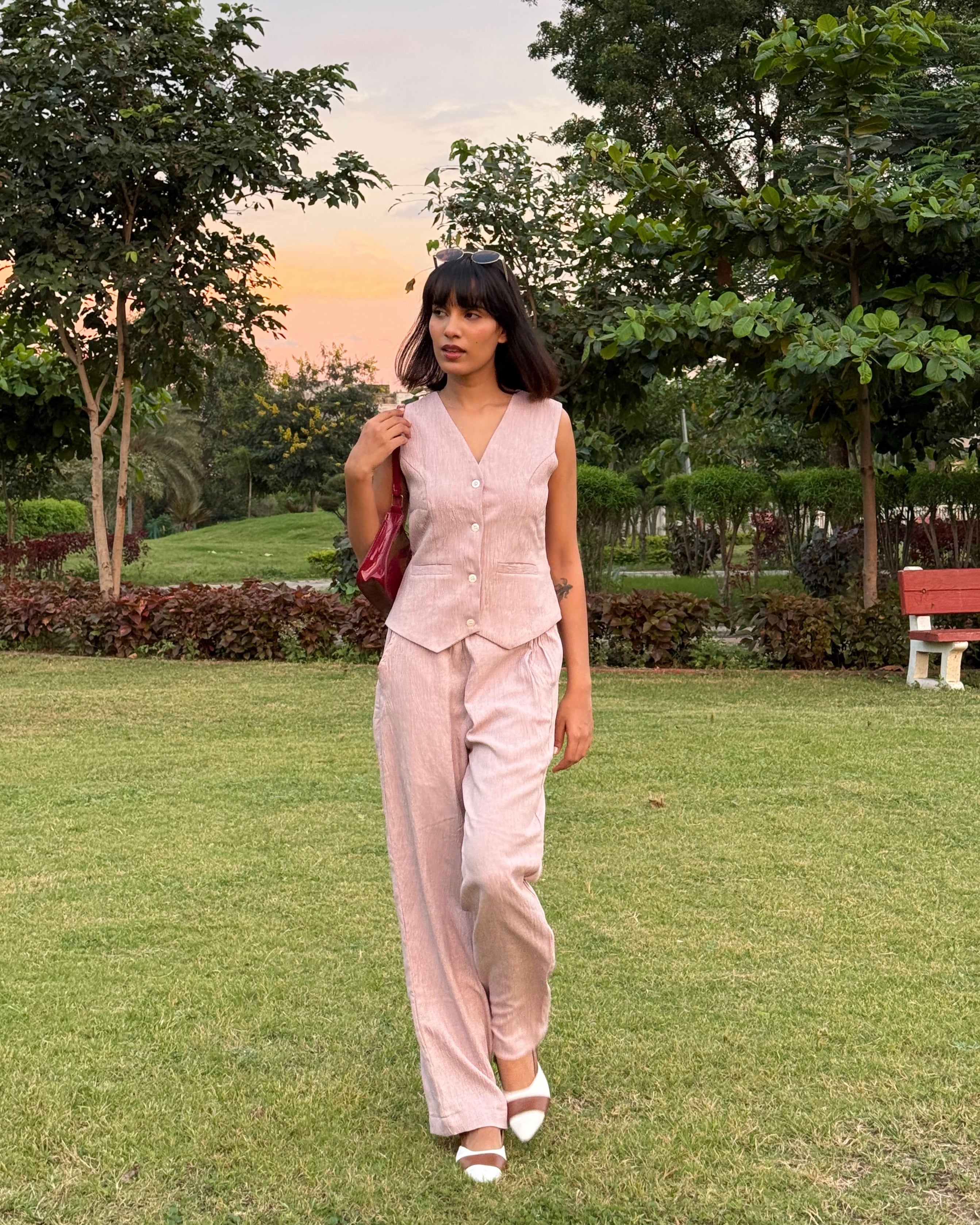 Lilac Drift Vest Coat & Trouser Set