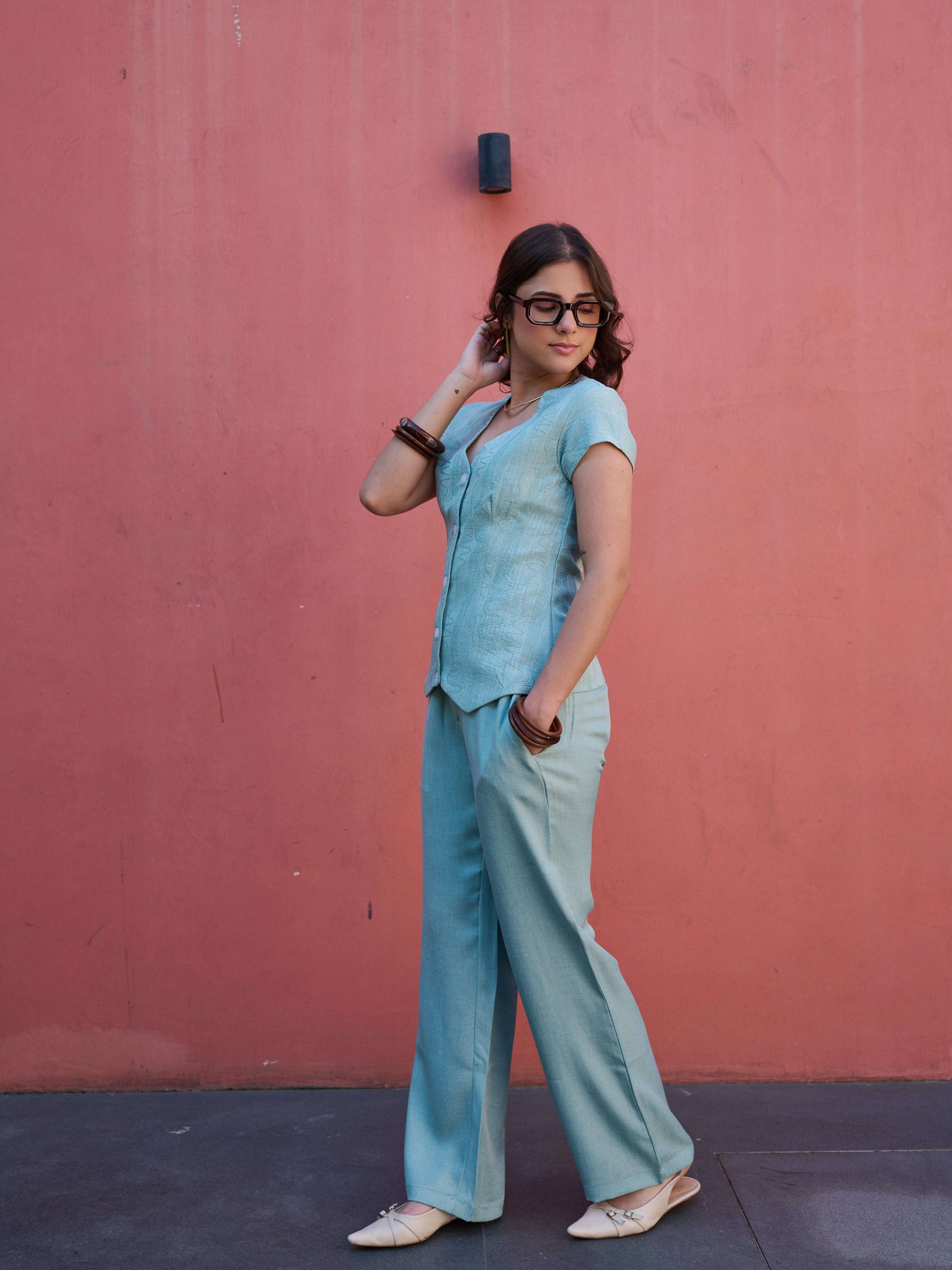 The Origin - Powder Blue Vest & Trouser set