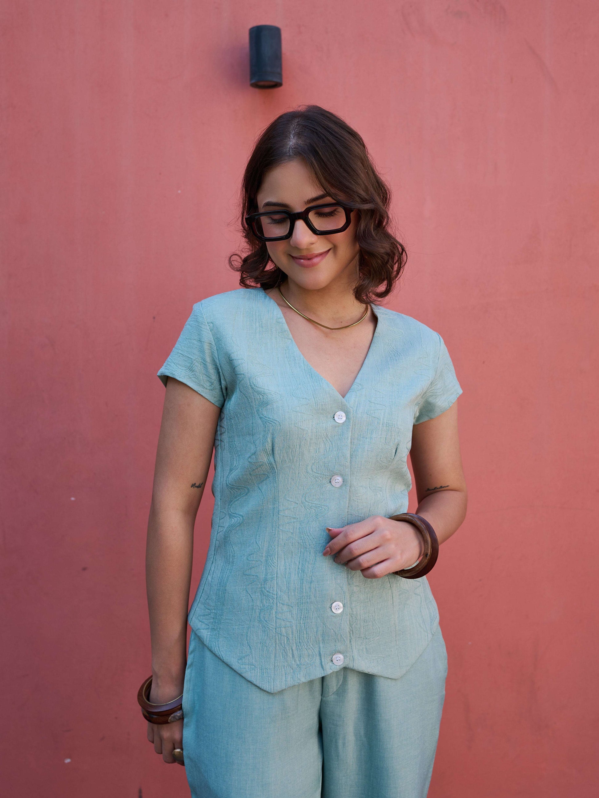 The Origin - Powder Blue Vest & Trouser set