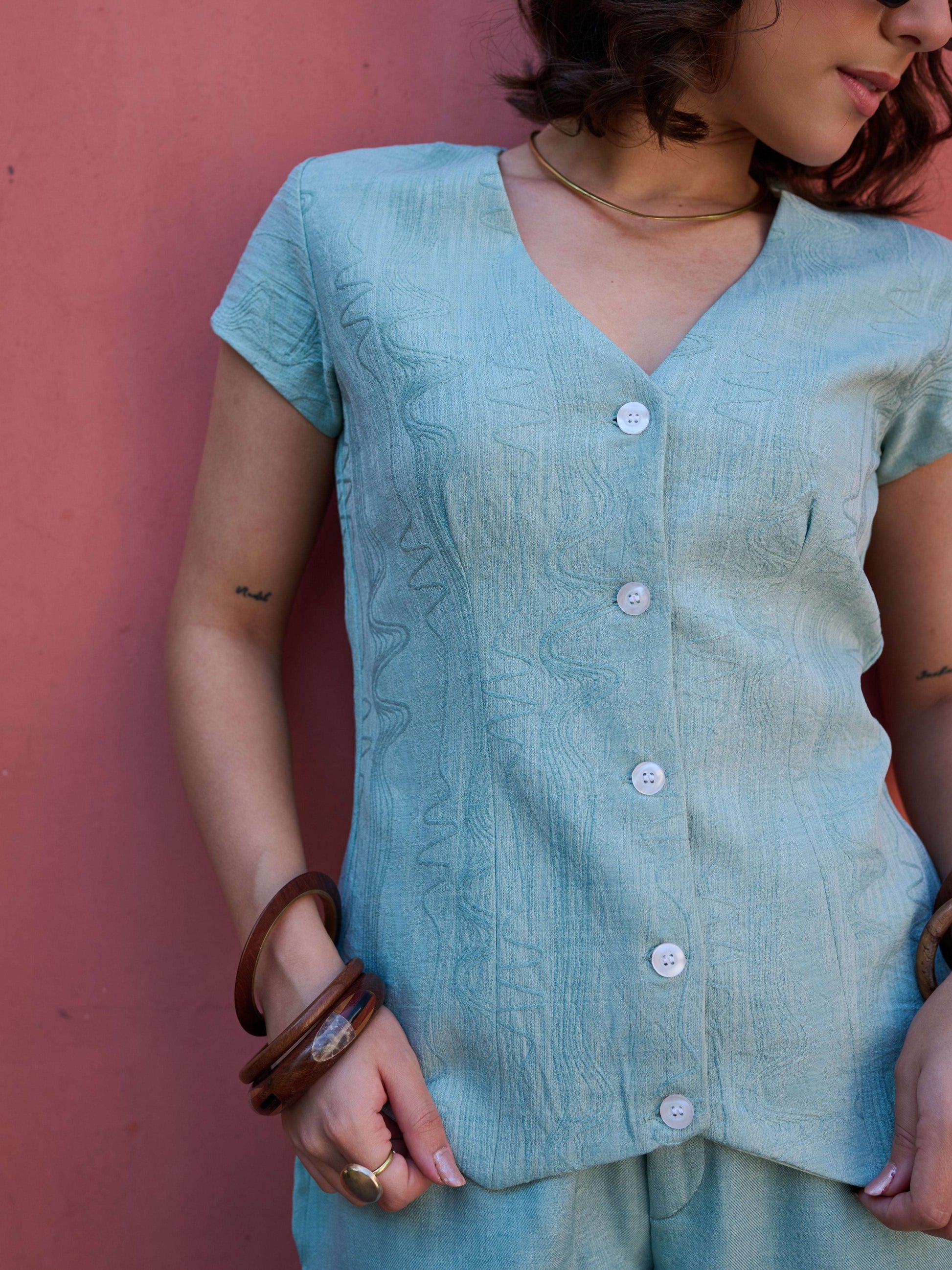 The Origin - Powder Blue Vest & Trouser set