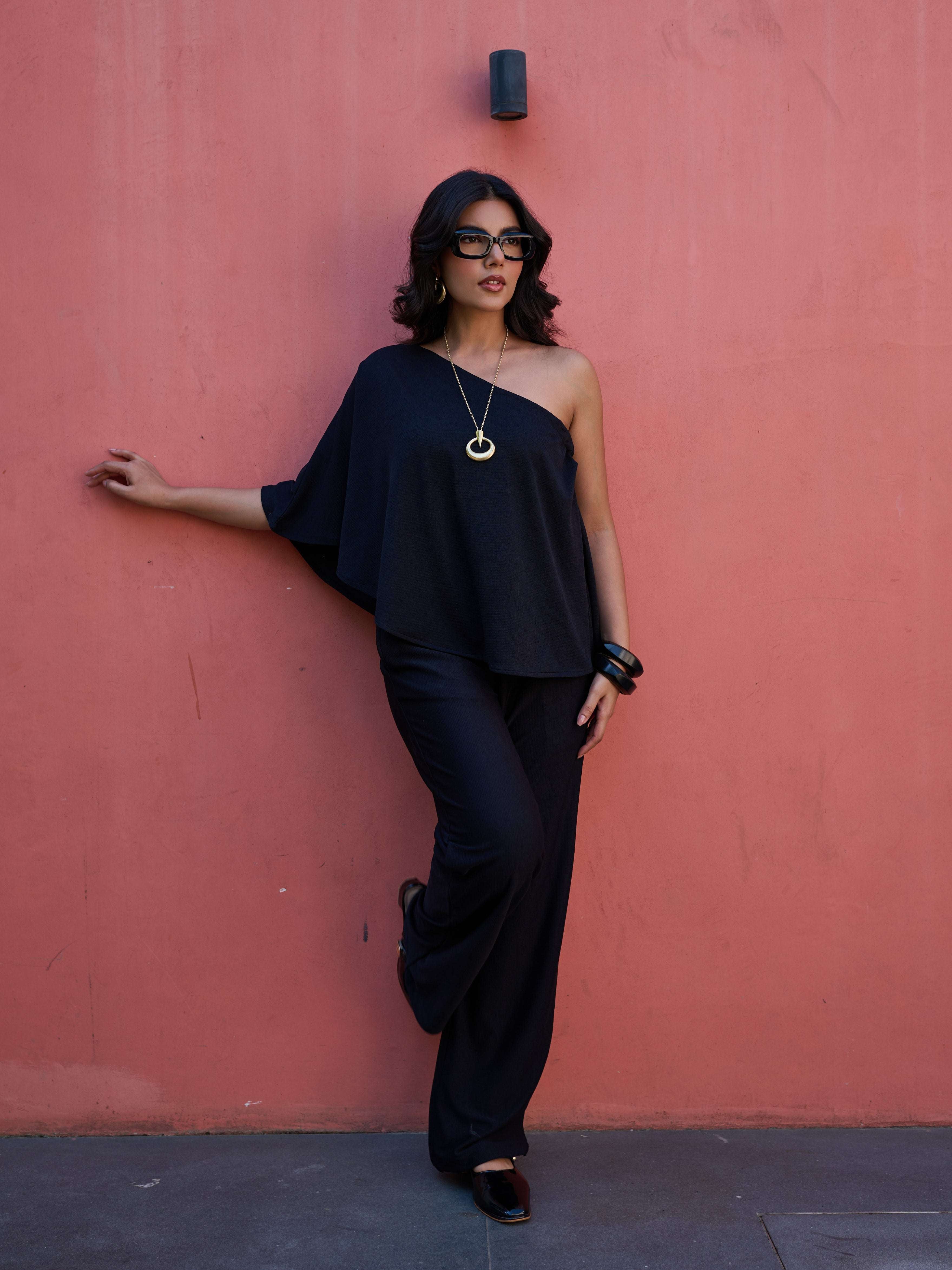 The Elite One-Shoulder Coord in Onyx Black