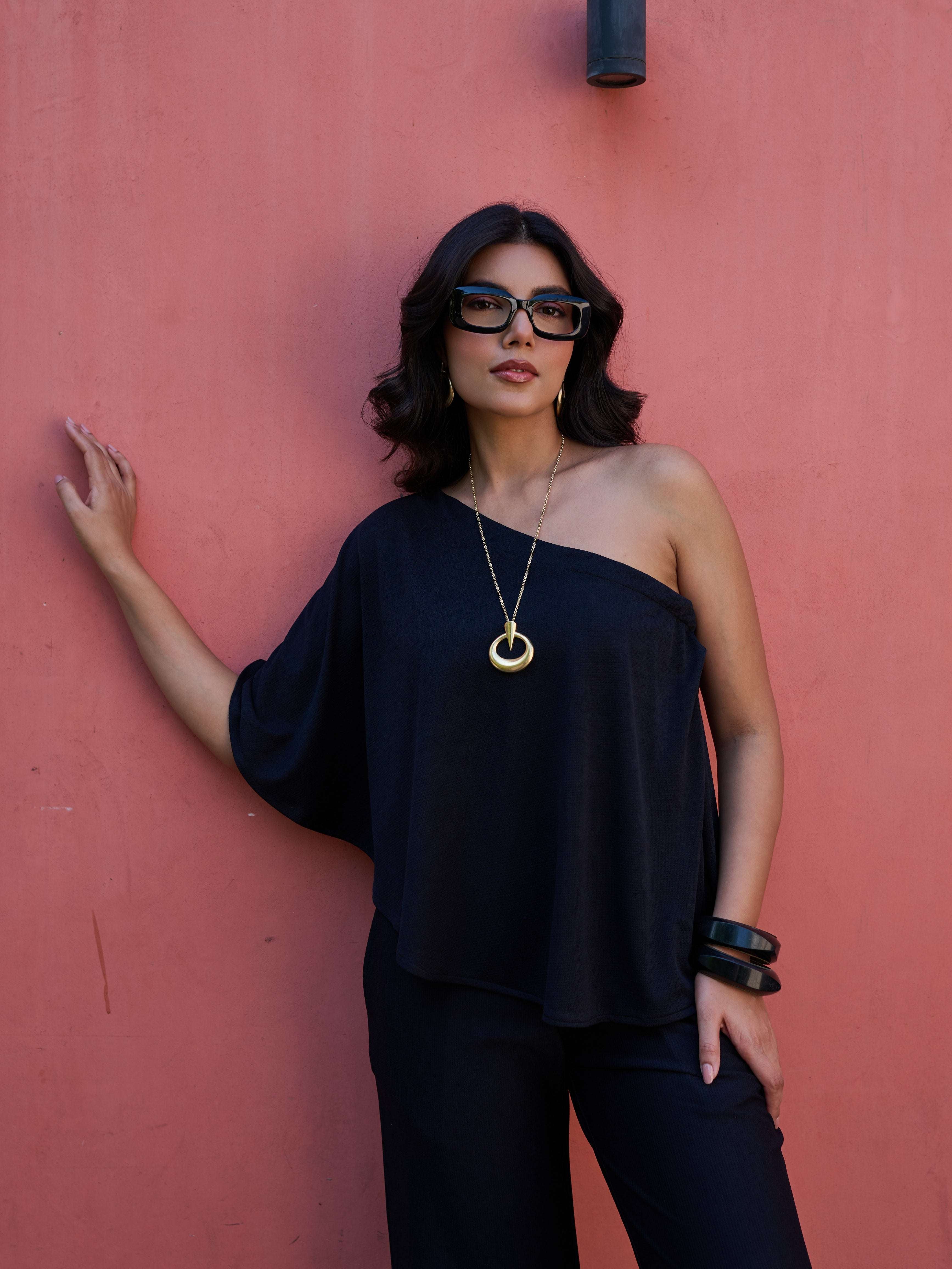 The Elite One-Shoulder Coord in Onyx Black