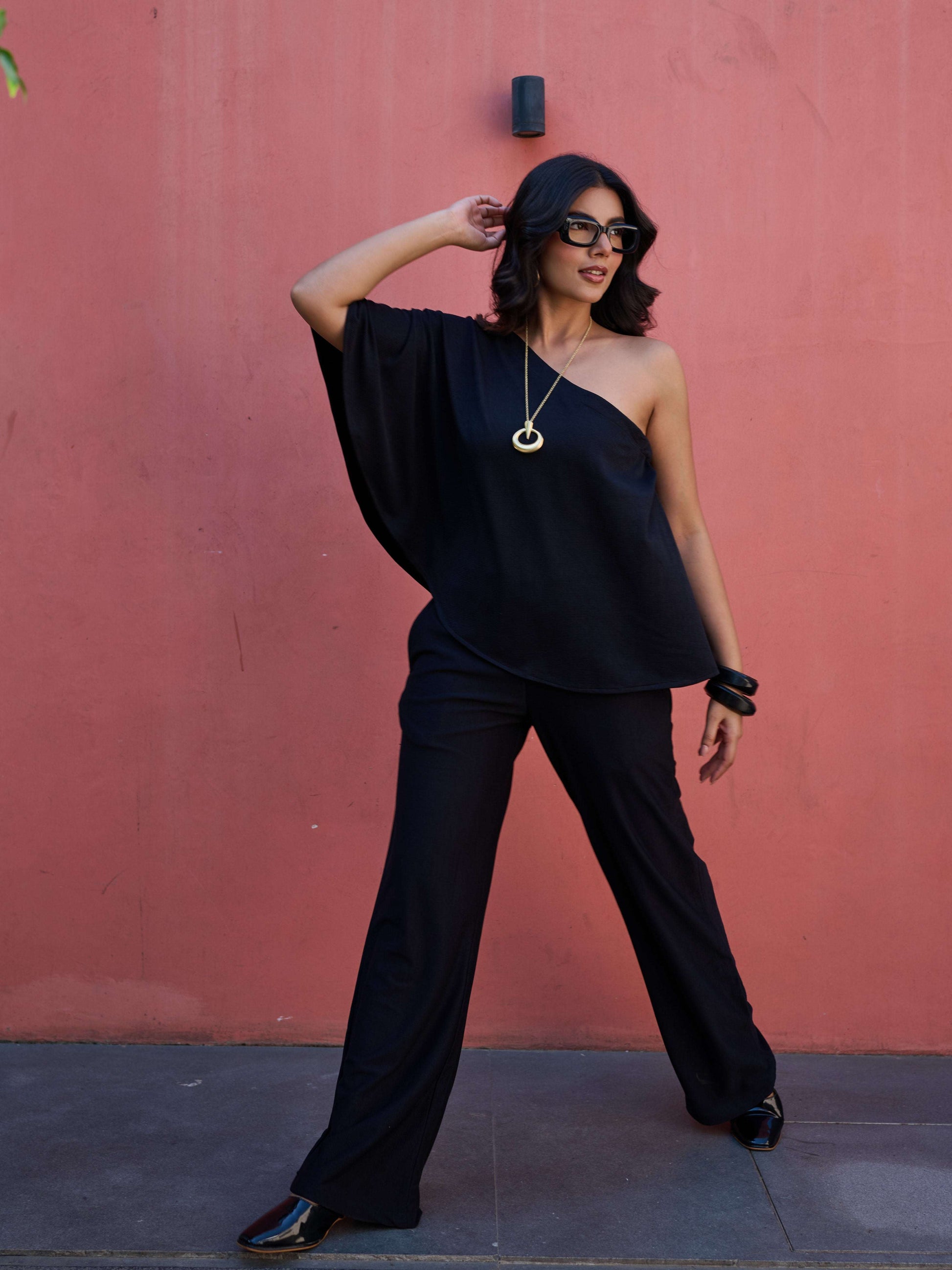 The Elite One-Shoulder Coord in Onyx Black