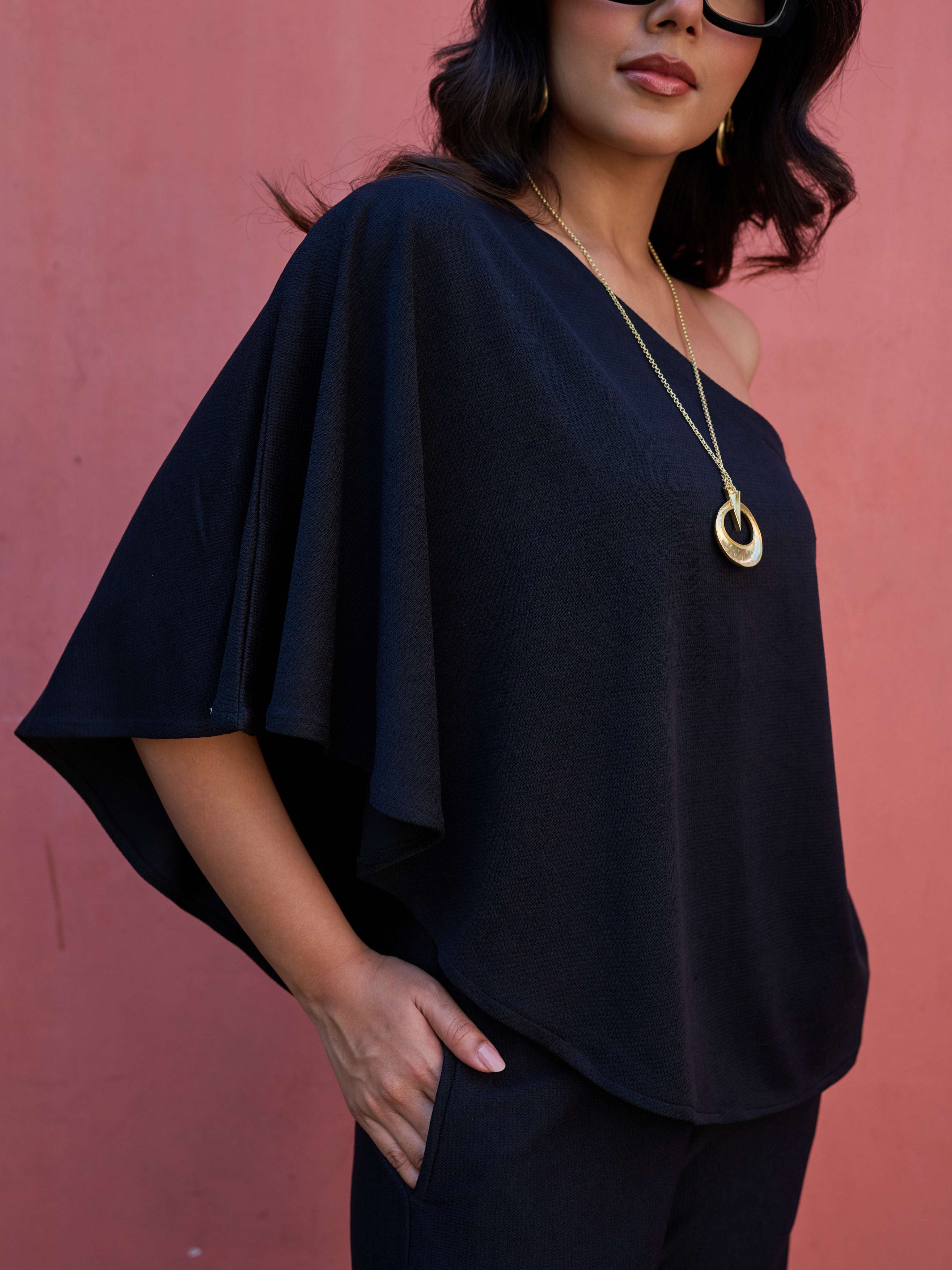 The Elite One-Shoulder Coord in Onyx Black