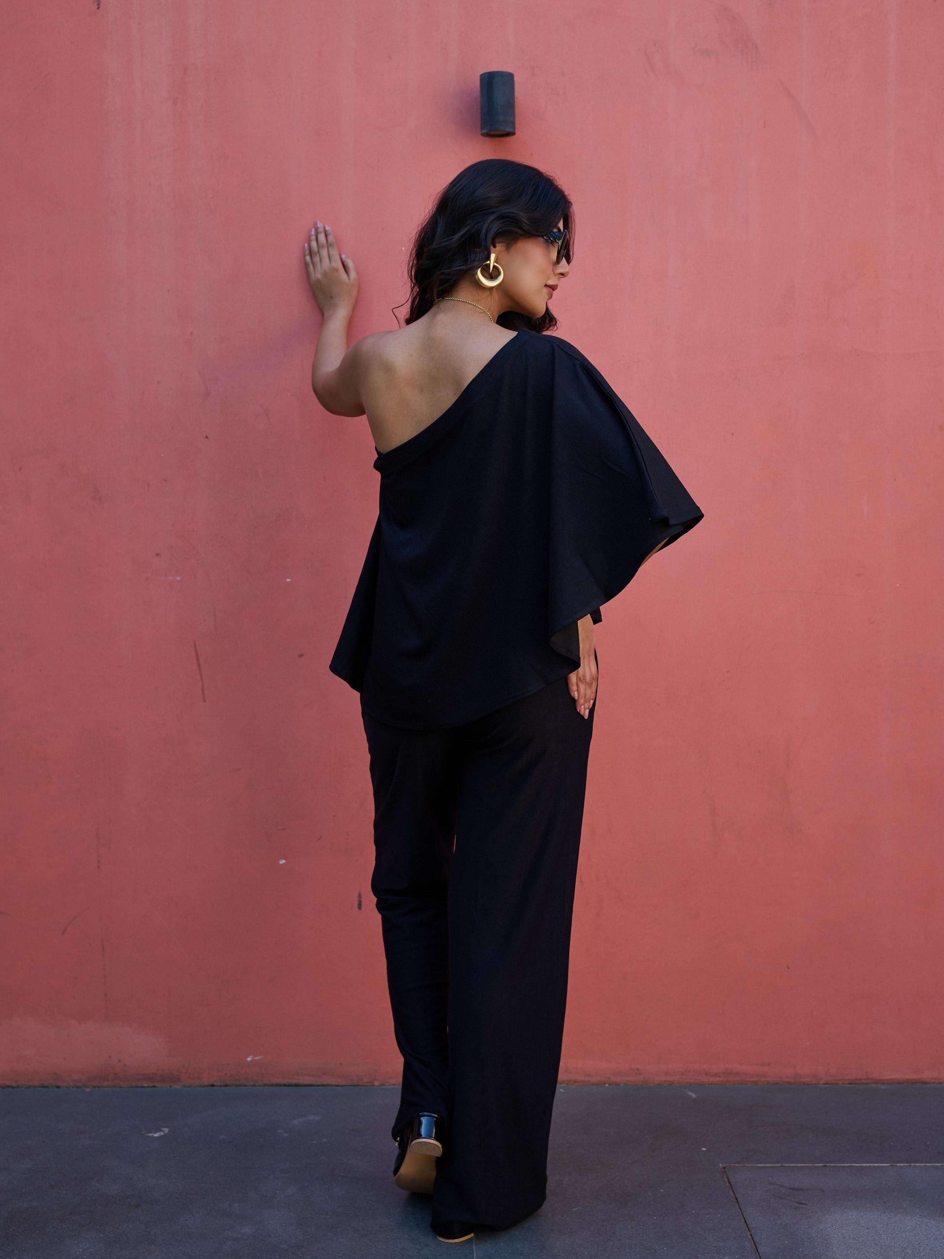 The Elite One-Shoulder Coord in Onyx Black