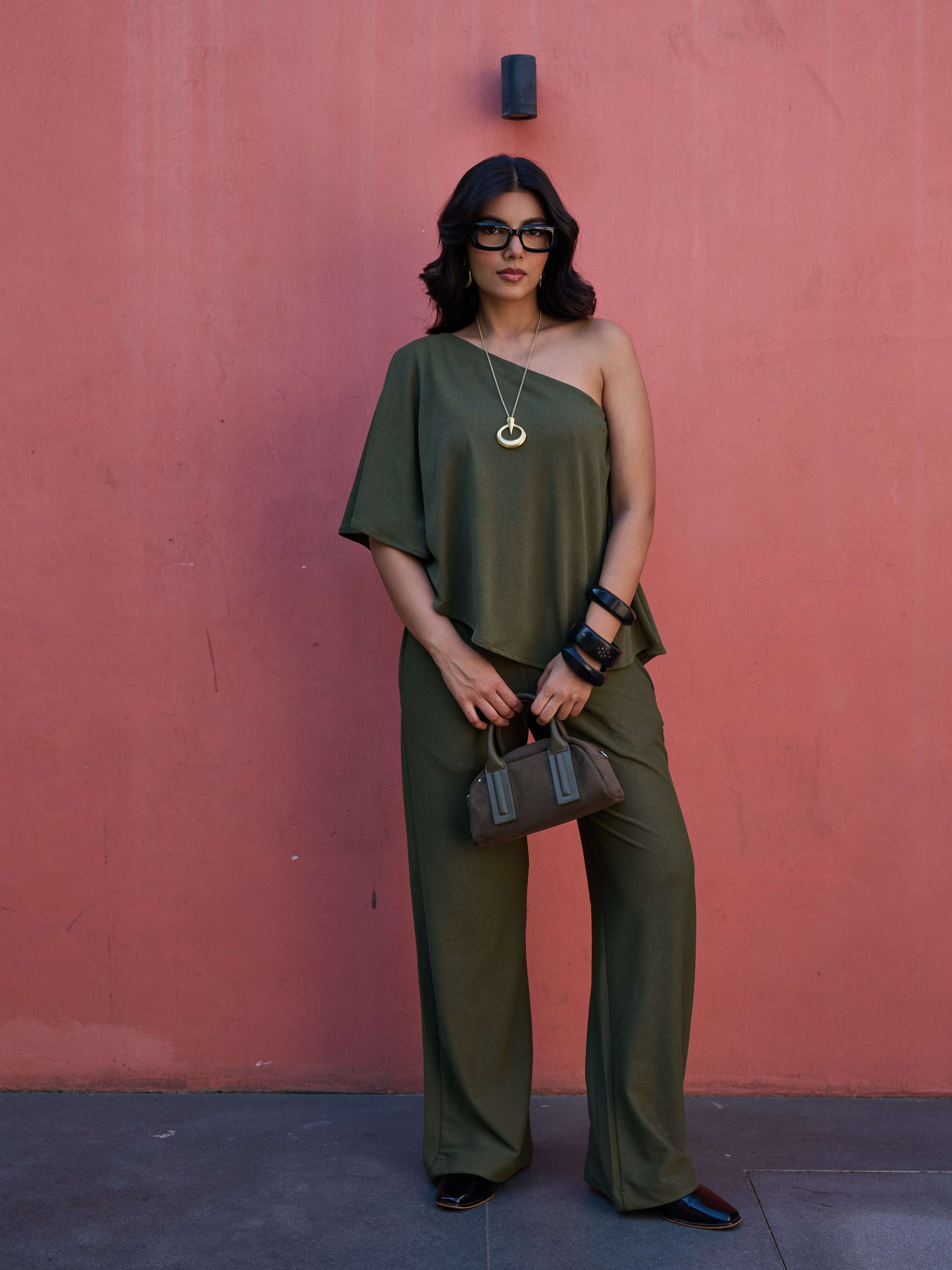 The Elite One-Shoulder Coord in Deep Olive