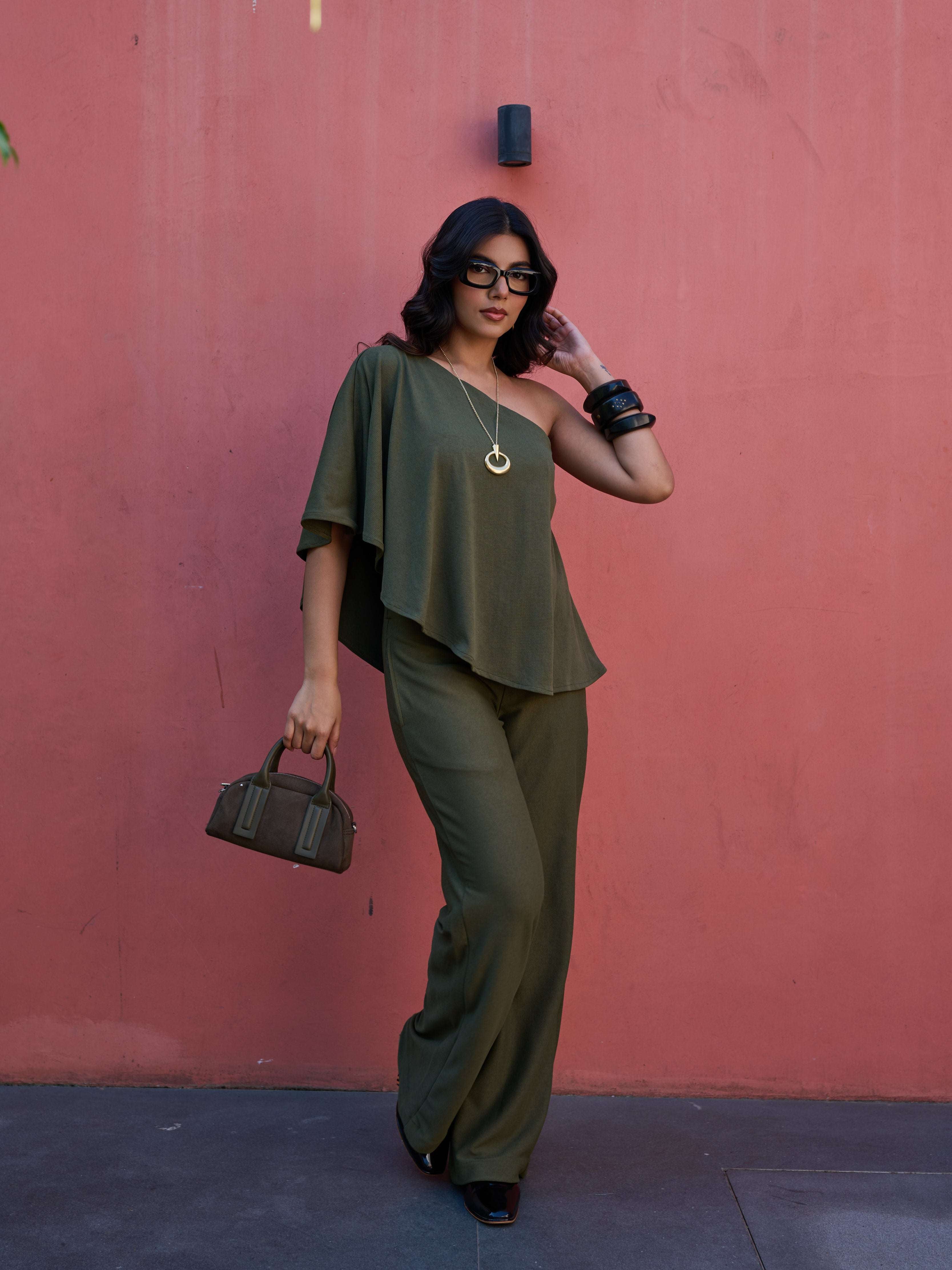 The Elite One-Shoulder Coord in Deep Olive