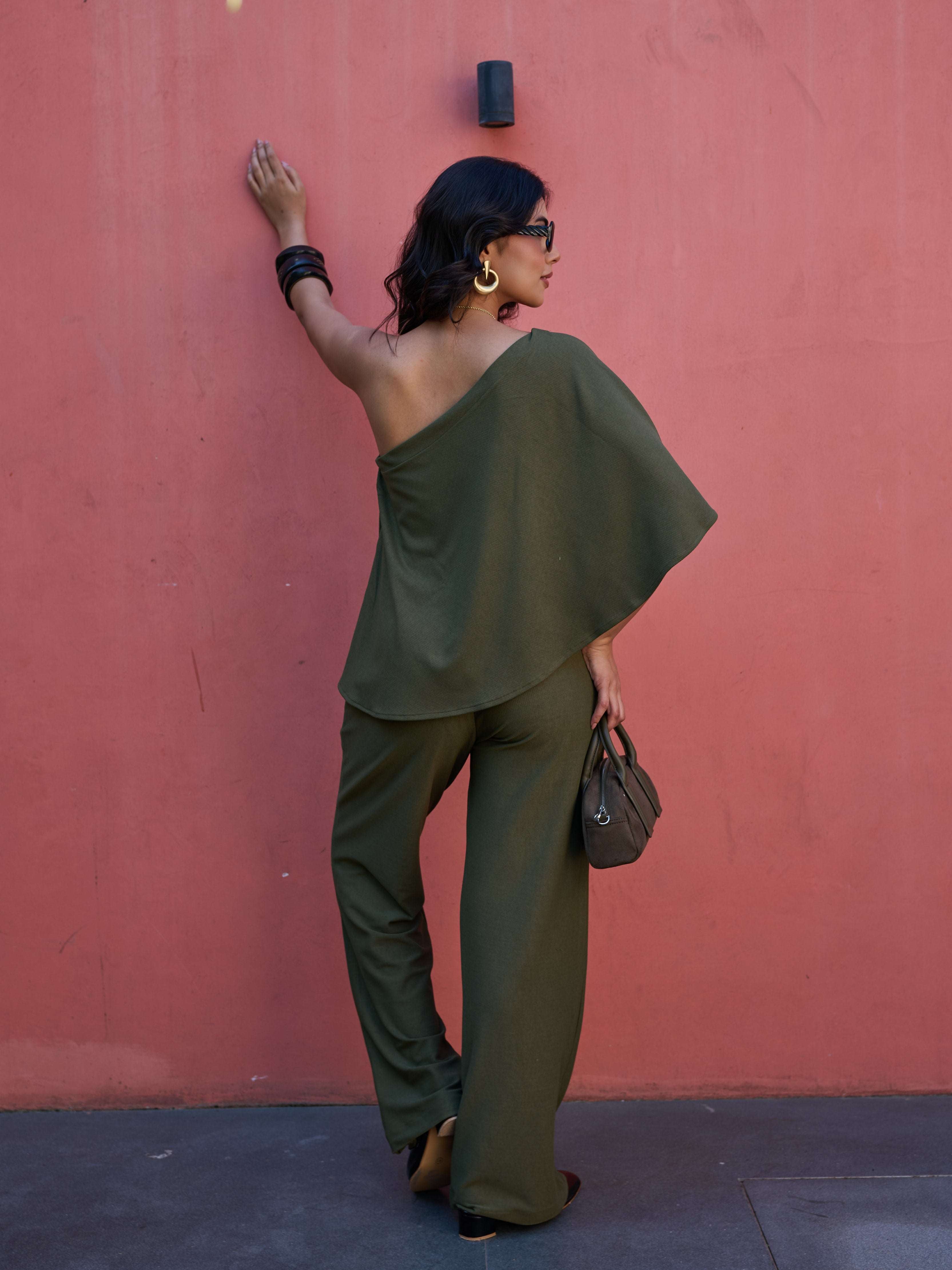The Elite One-Shoulder Coord in Deep Olive
