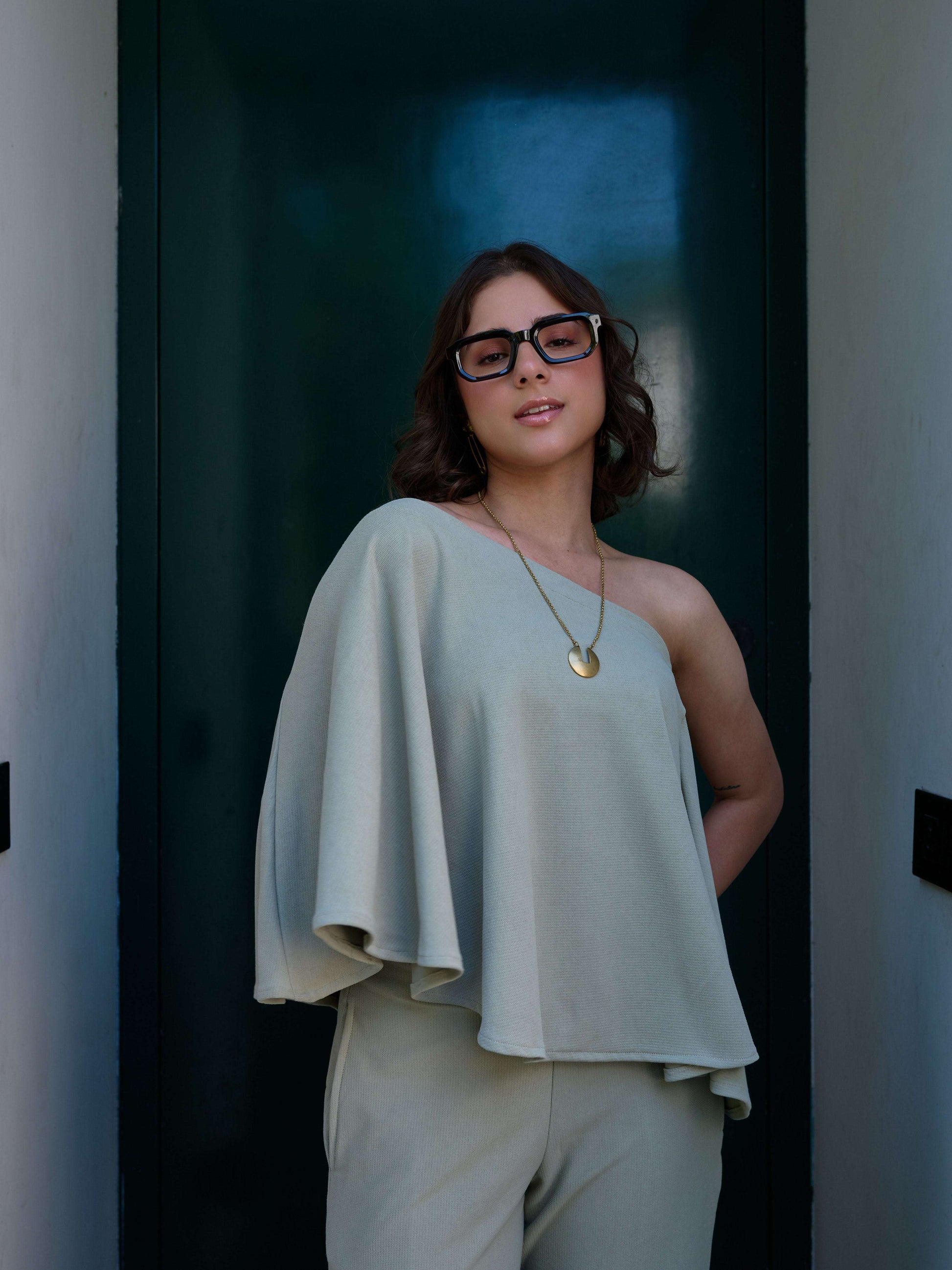 The Elite One-Shoulder Coord  in Soft Sage