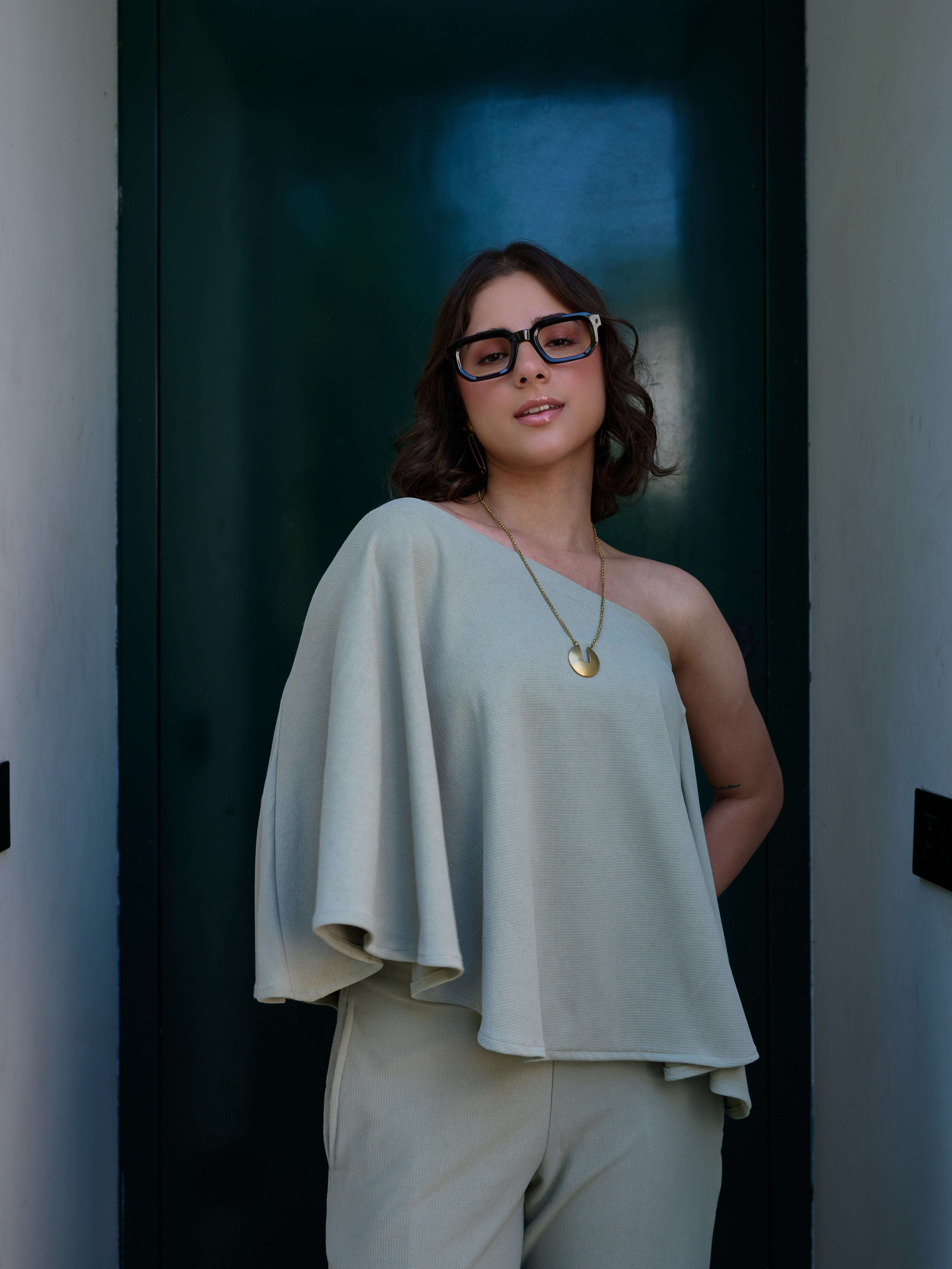 The Elite One-Shoulder Coord  in Soft Sage