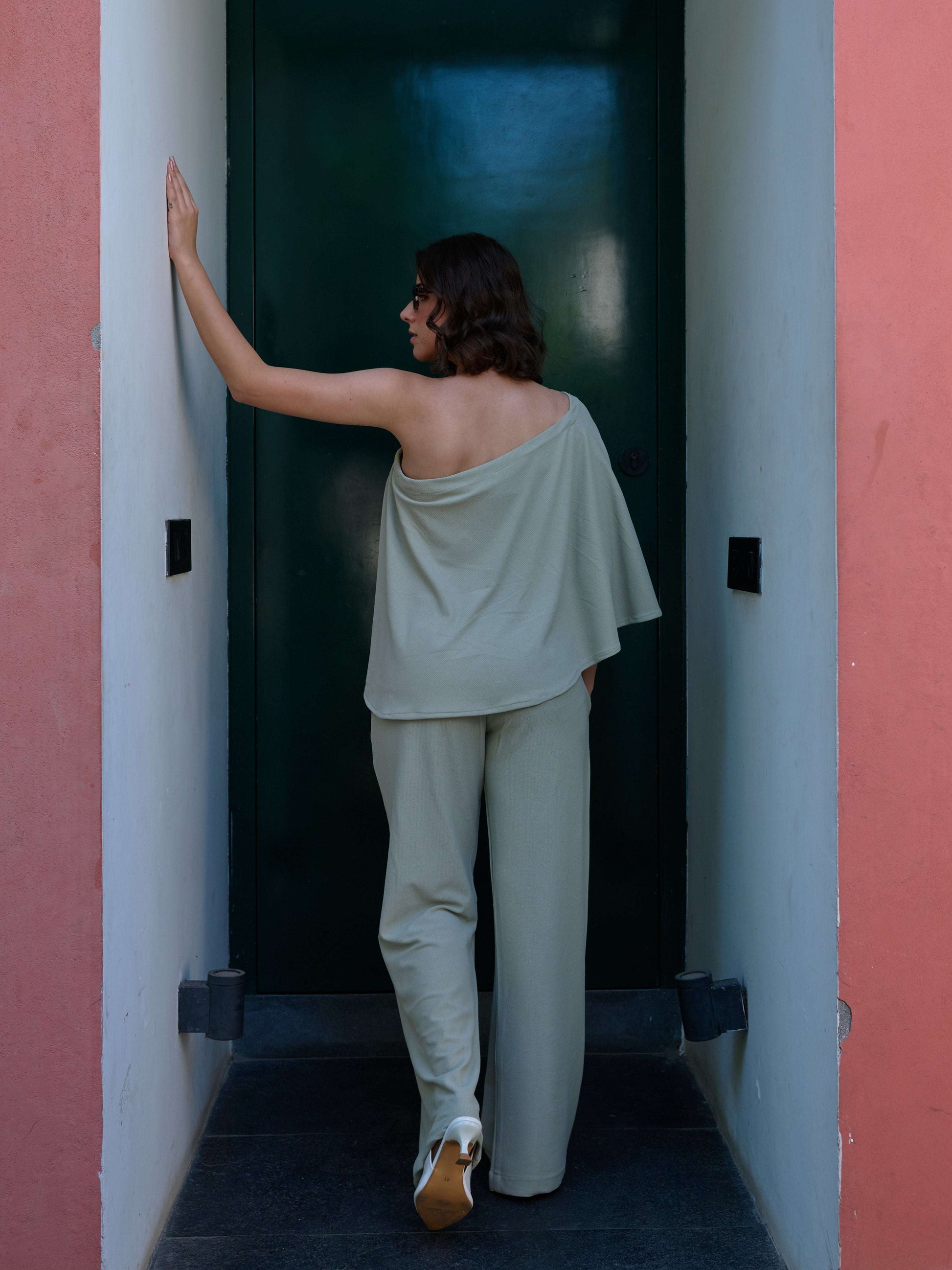 The Elite One-Shoulder Coord  in Soft Sage