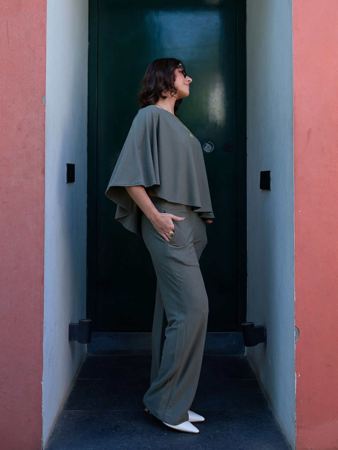 The Elite One-Shoulder Coord in Olive Grey