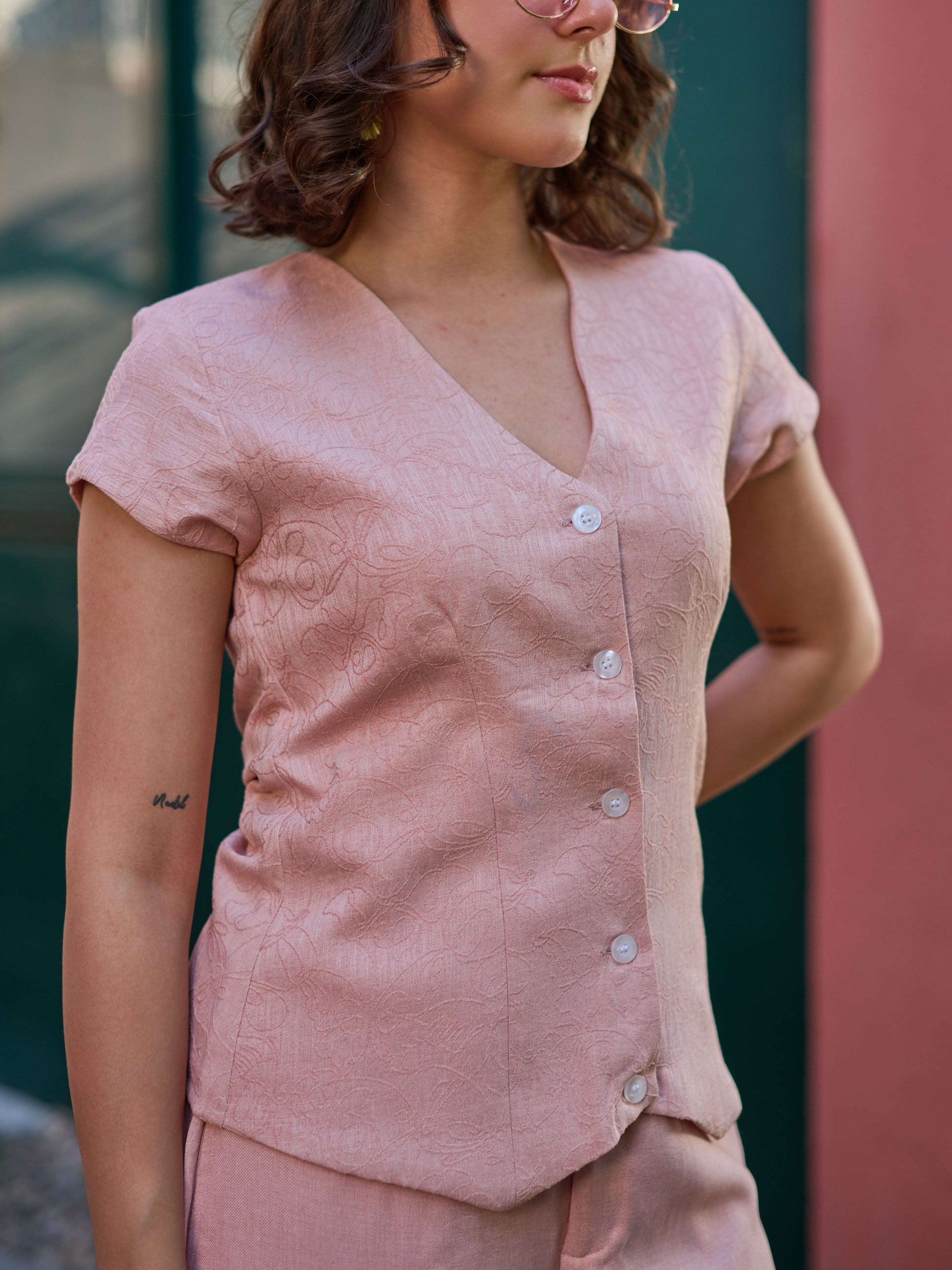 The Origin - Blush Quartz Vest & Trouser set