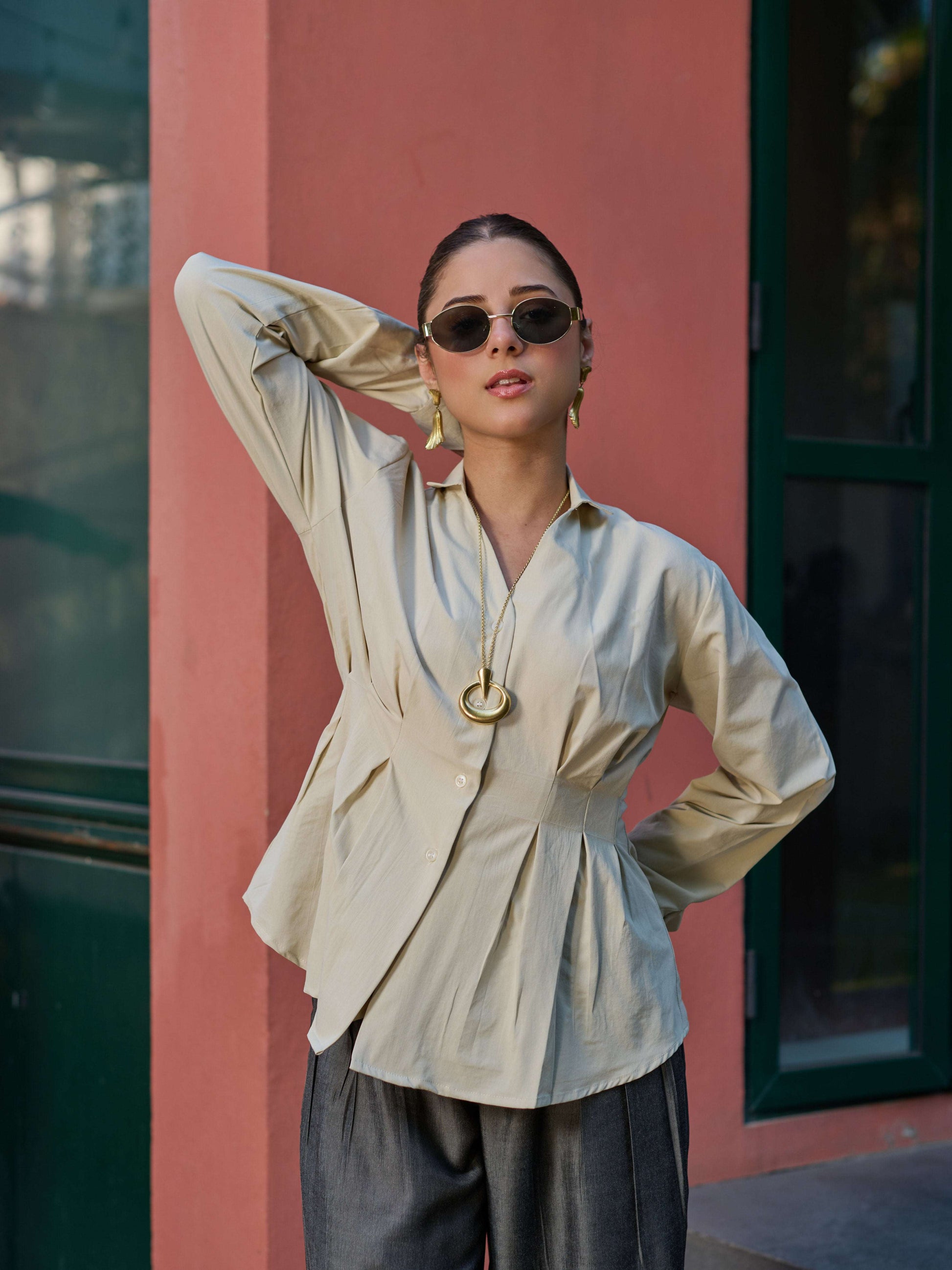 The Sculpted Top - Sand