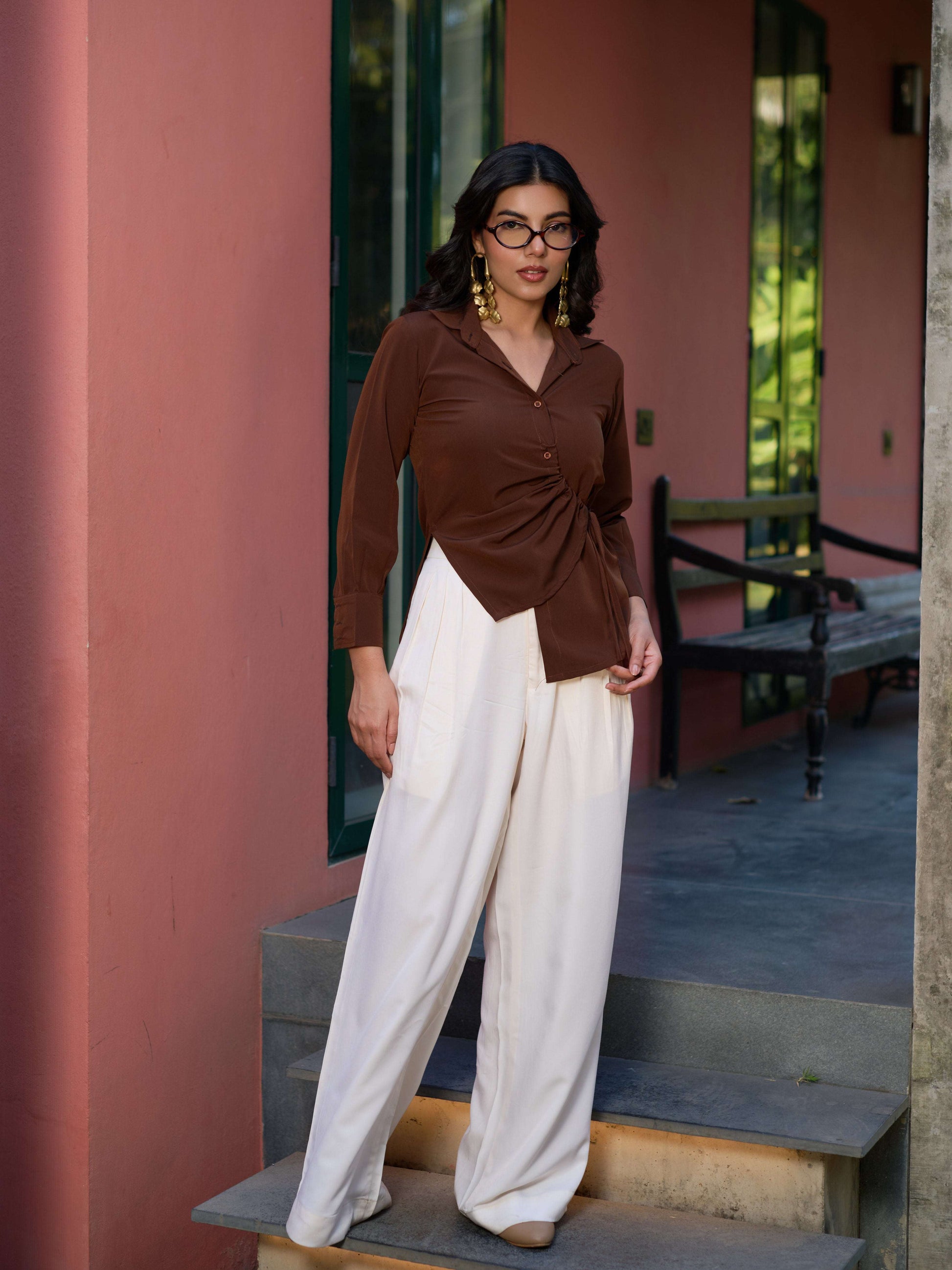 The High-Sheen Top — Cocoa Brown