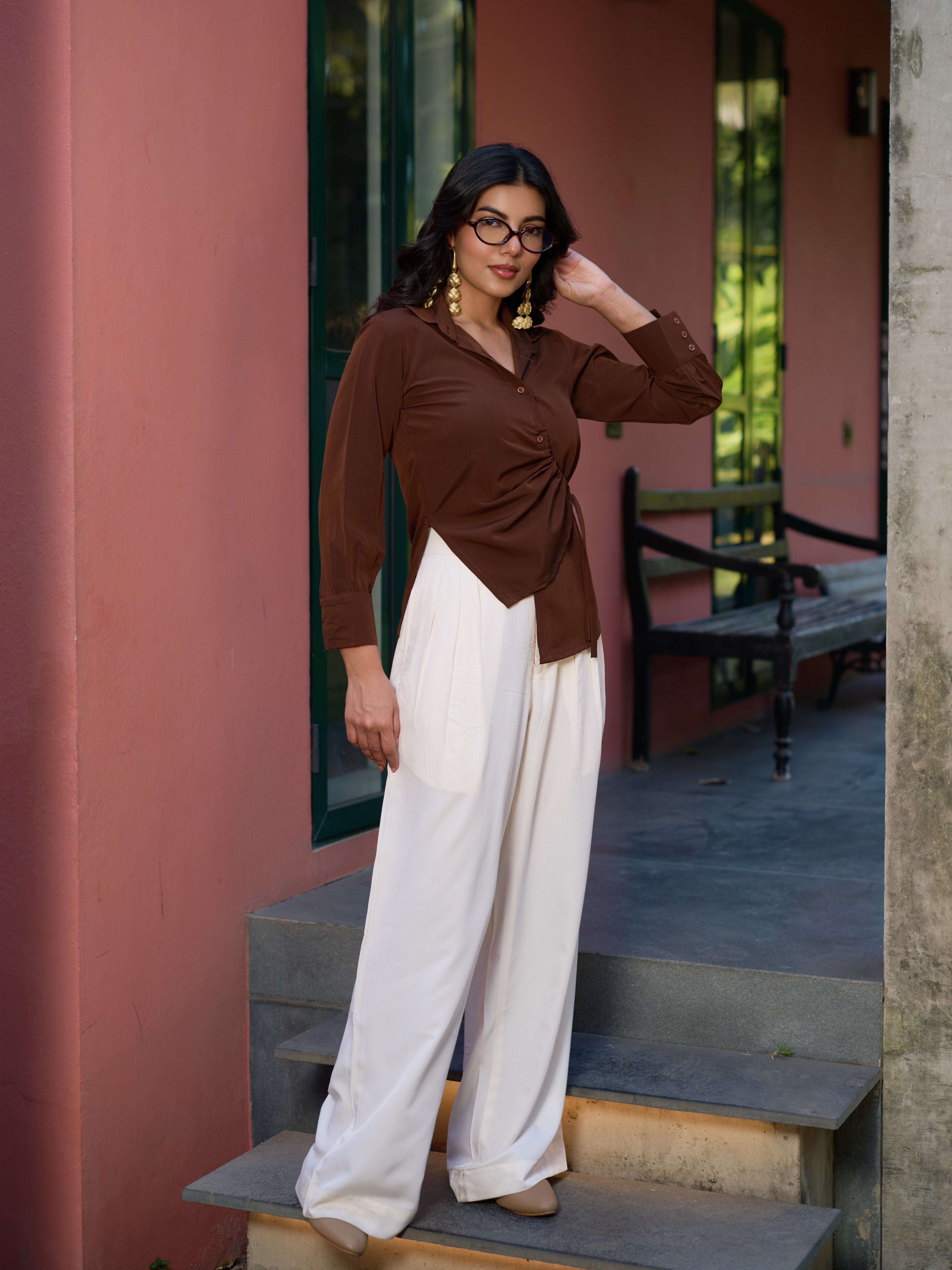 The High-Sheen Top — Cocoa Brown