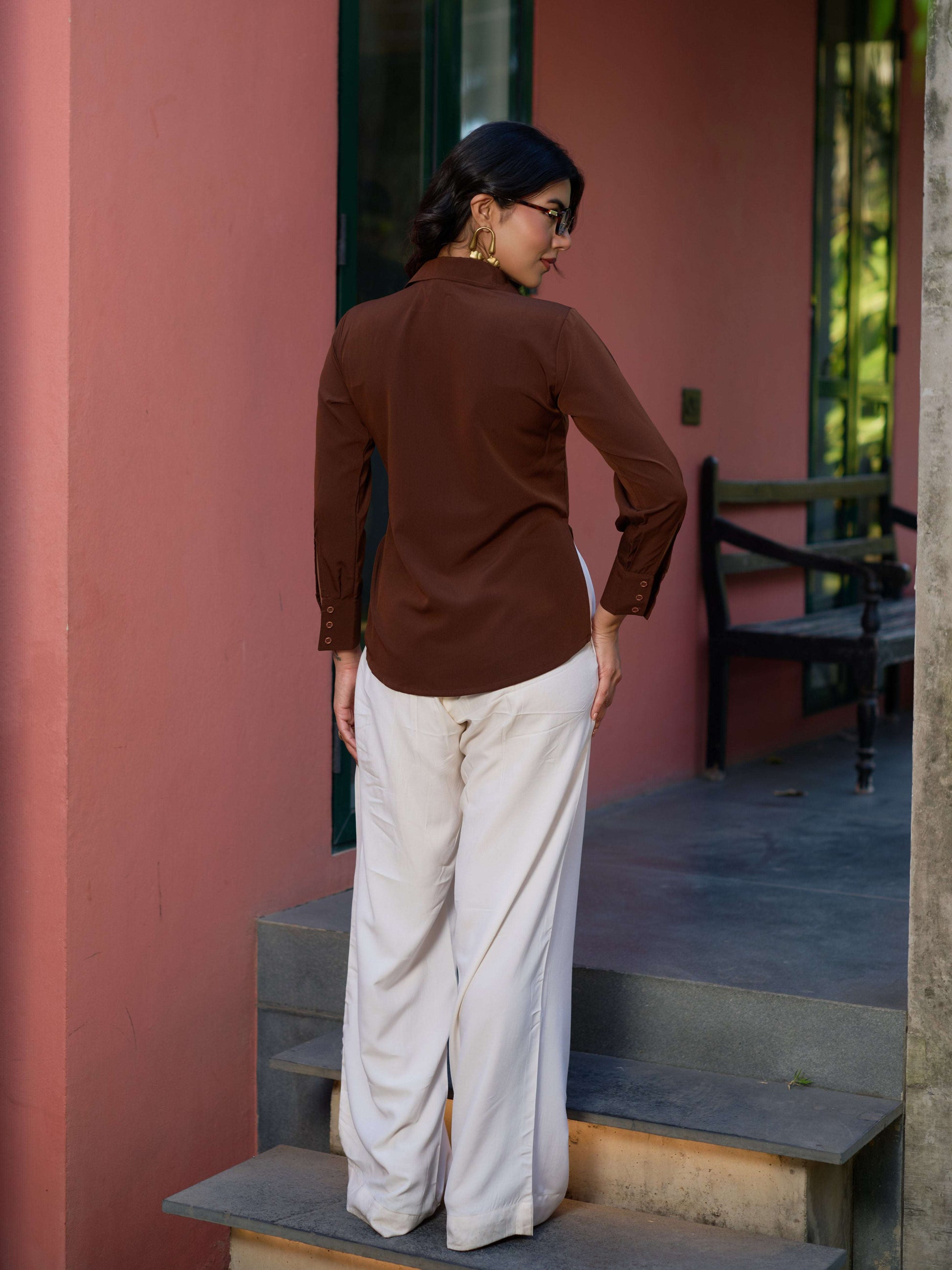The High-Sheen Top — Cocoa Brown
