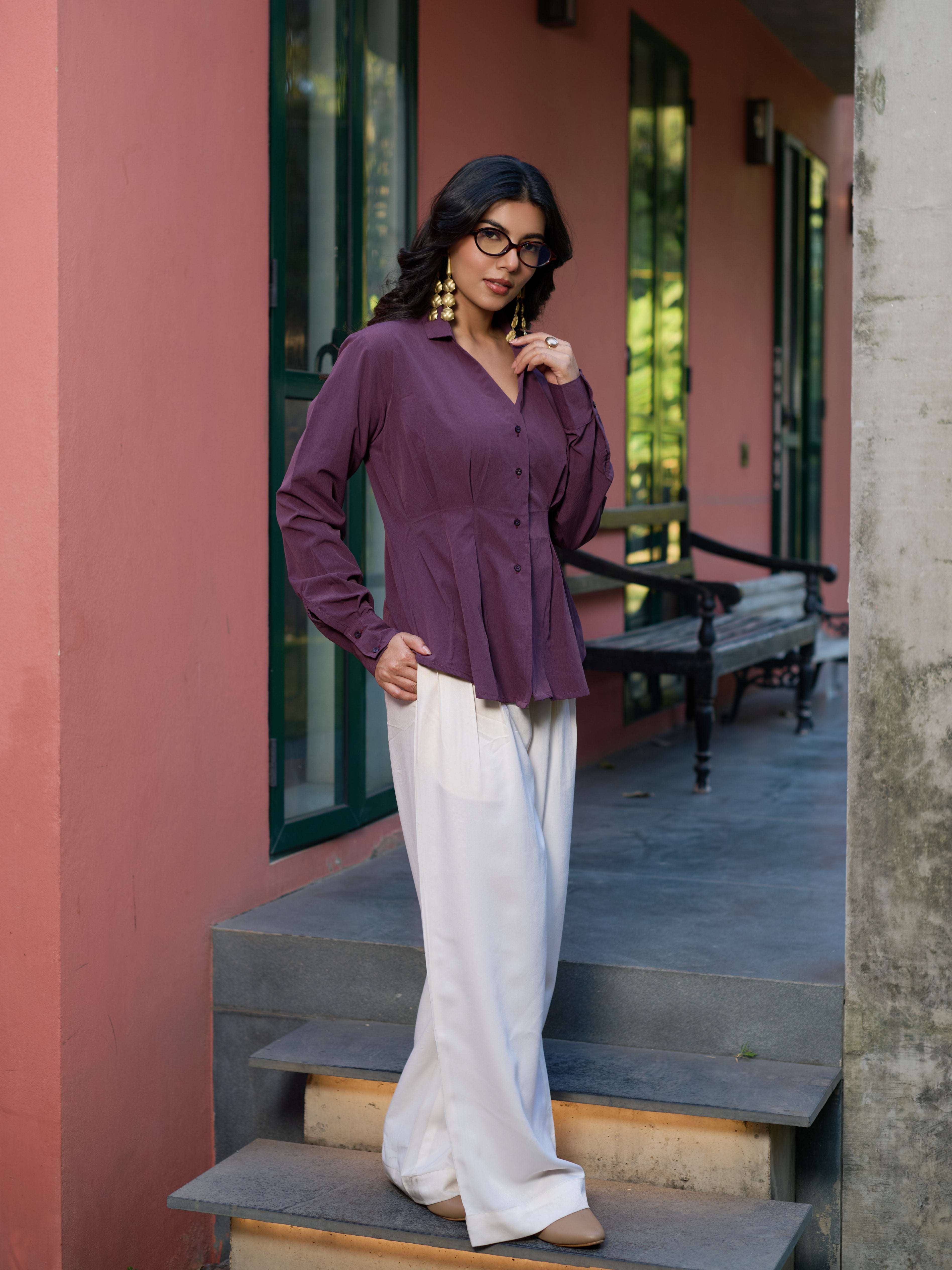 The Sculpted Top - Plum