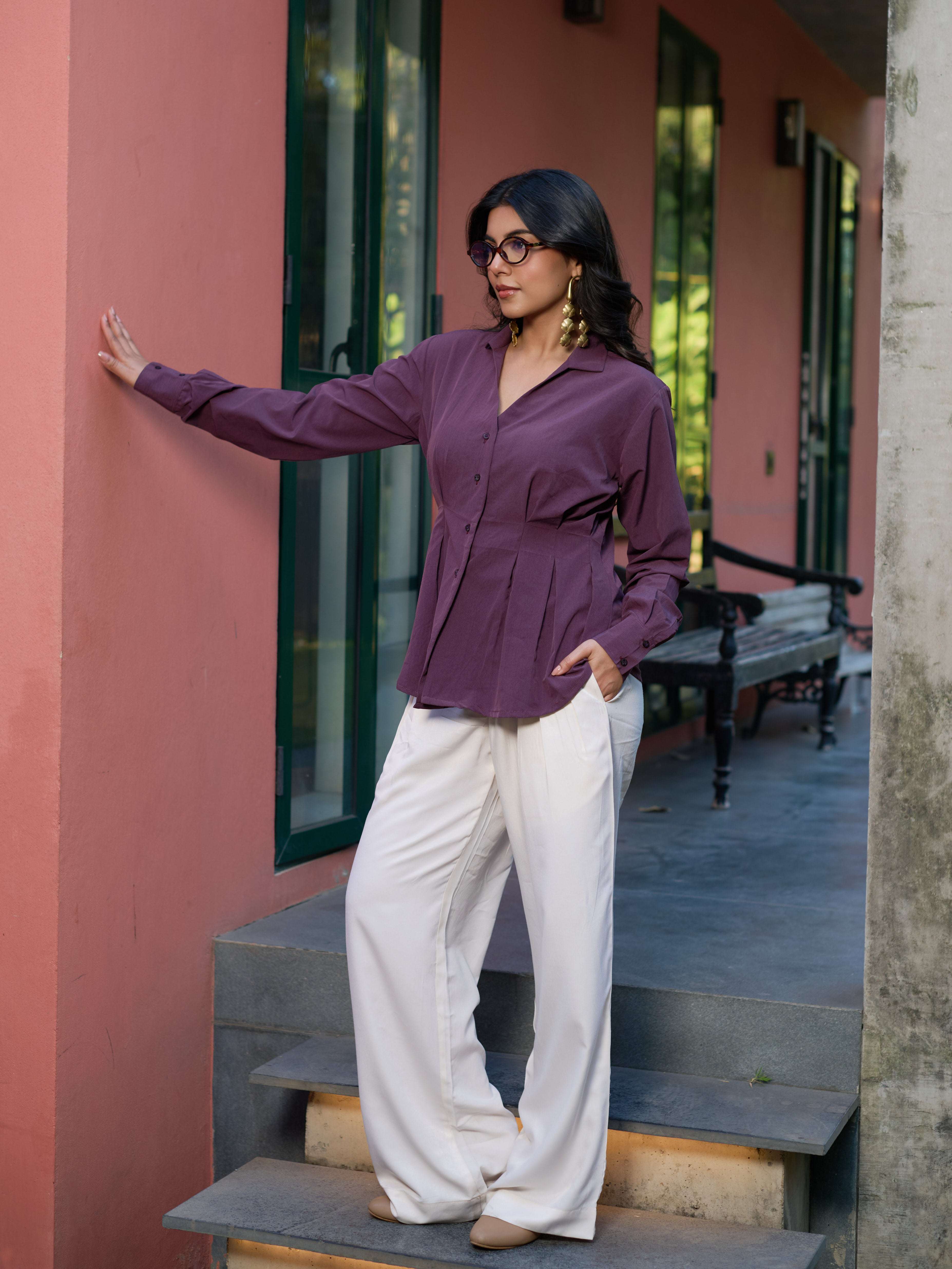 The Sculpted Top - Plum