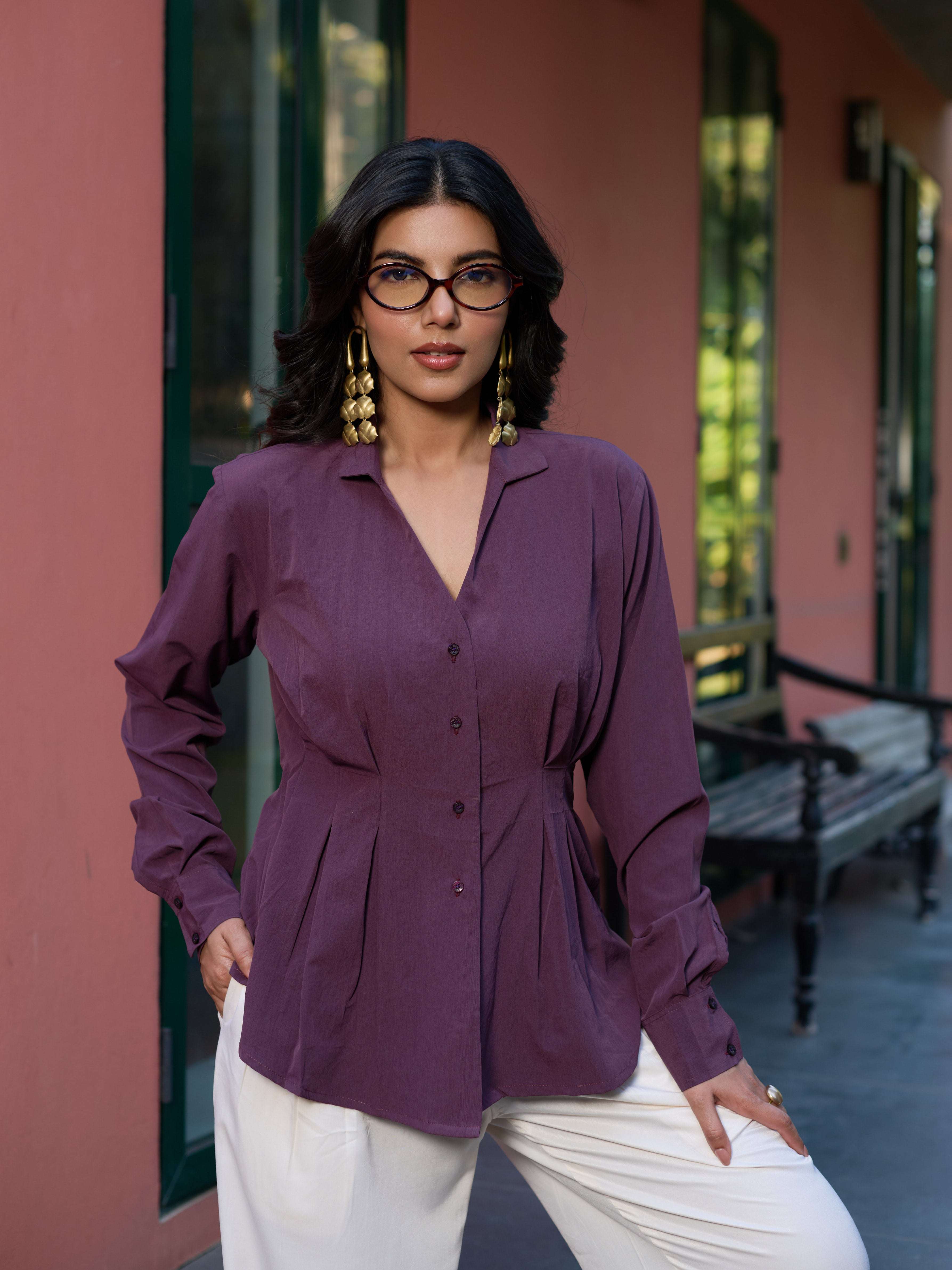 The Sculpted Top - Plum