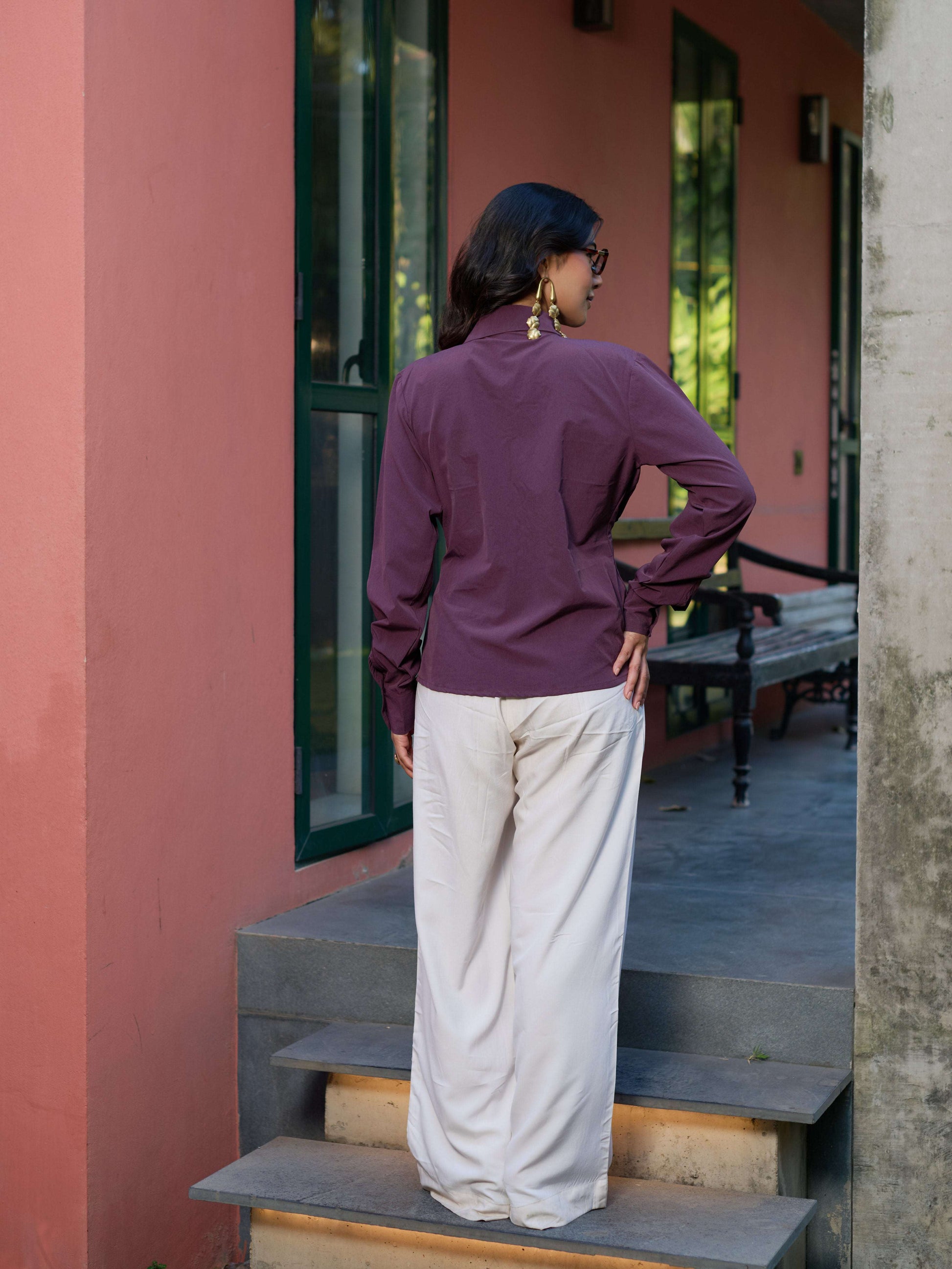 The Sculpted Top - Plum